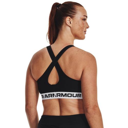 Blk/Wht/Blk - Under Armour - Crossback Womens Medium Support Sports Bra - 7