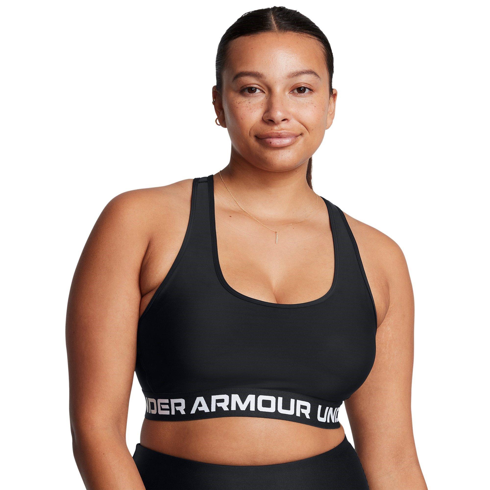 Black/White - Under Armour - Crossback Womens Medium Support Sports Bra - 11