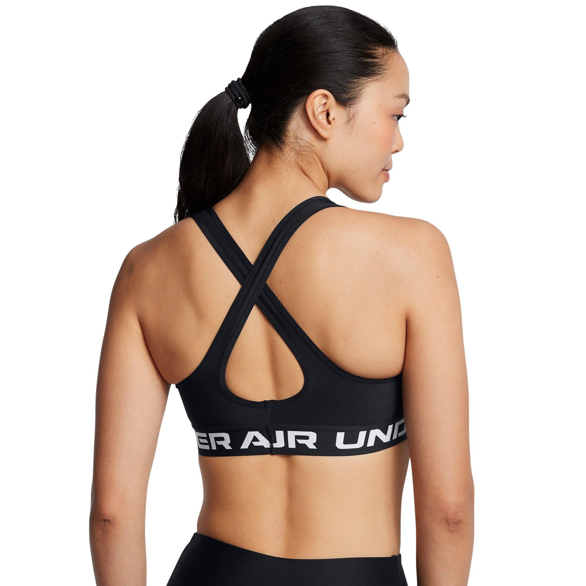Black/White - Under Armour - Crossback Womens Medium Support Sports Bra - 6