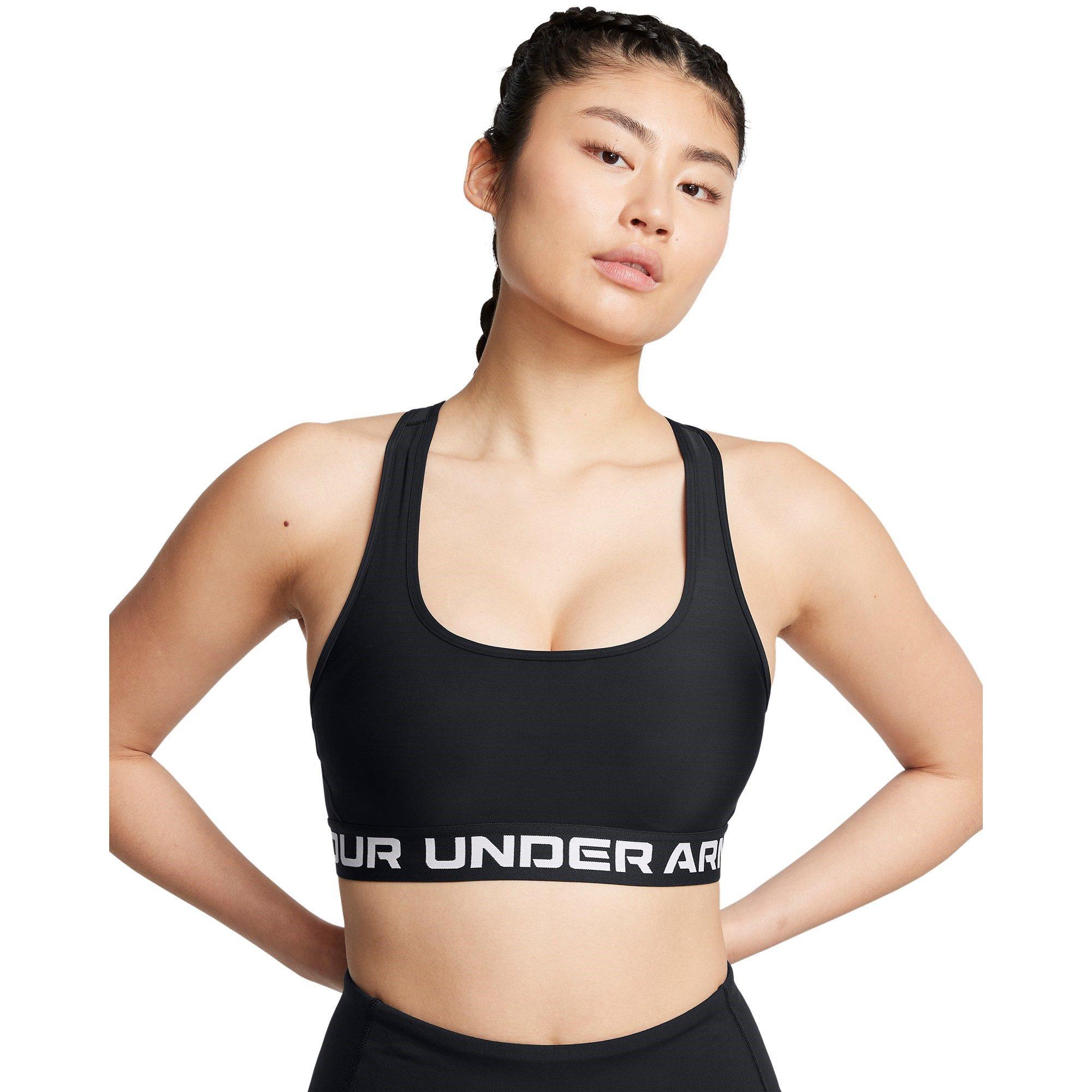 Black/White - Under Armour - Crossback Womens Medium Support Sports Bra - 7