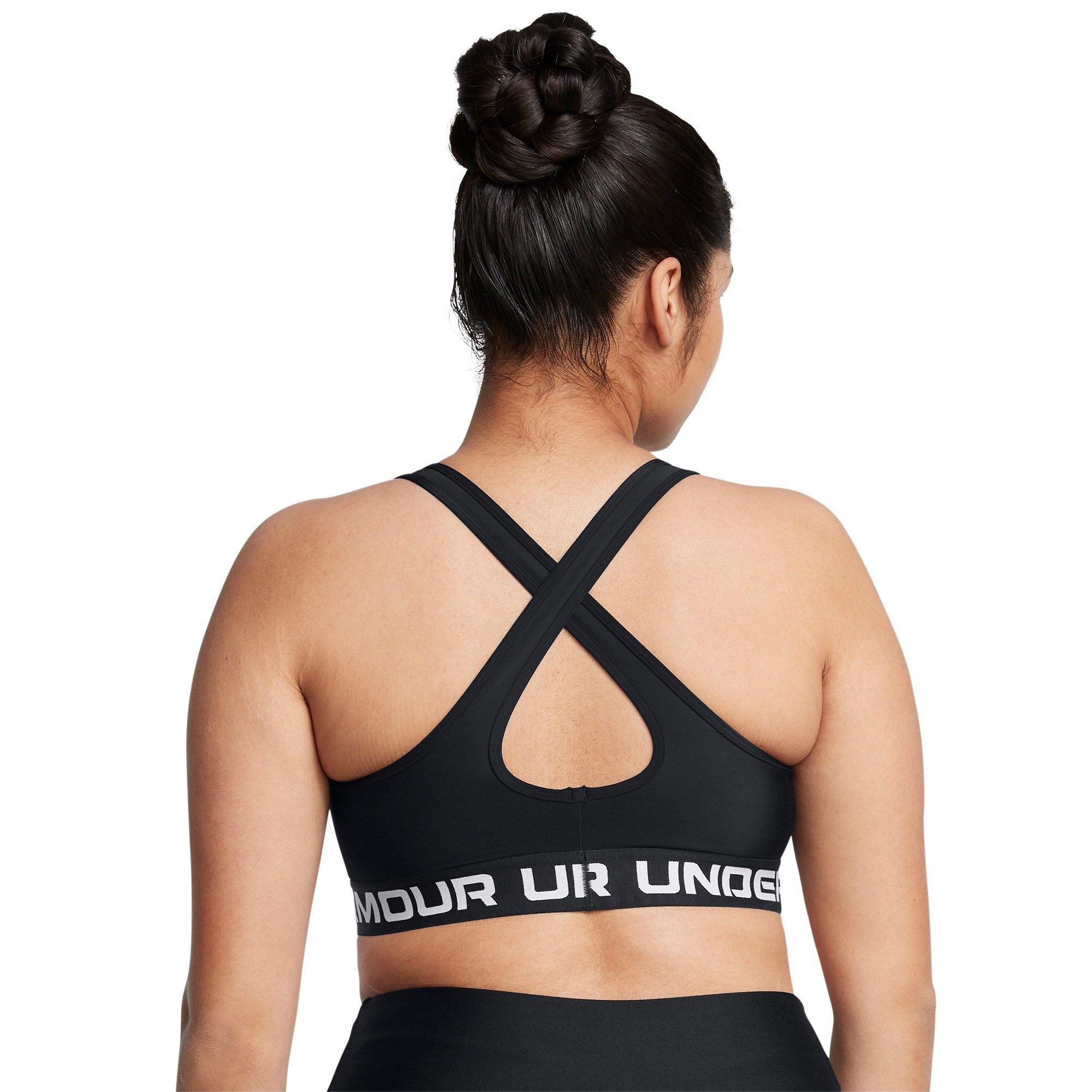 Black/White - Under Armour - Crossback Womens Medium Support Sports Bra - 9