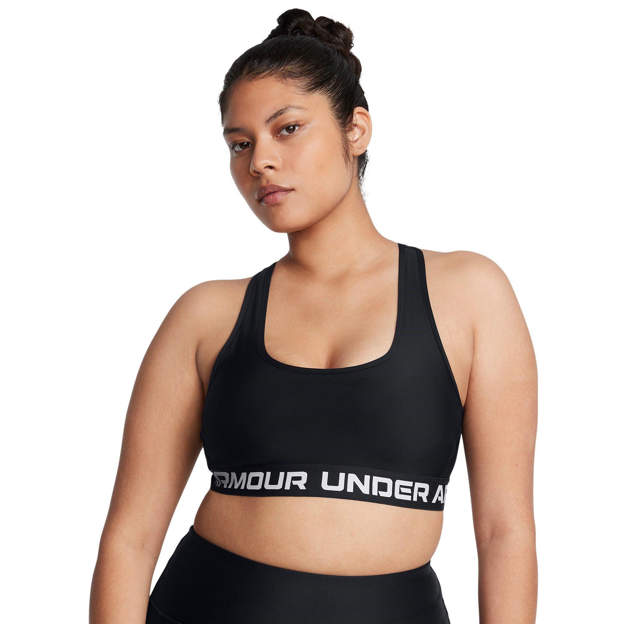 Black/White - Under Armour - Crossback Womens Medium Support Sports Bra - 10