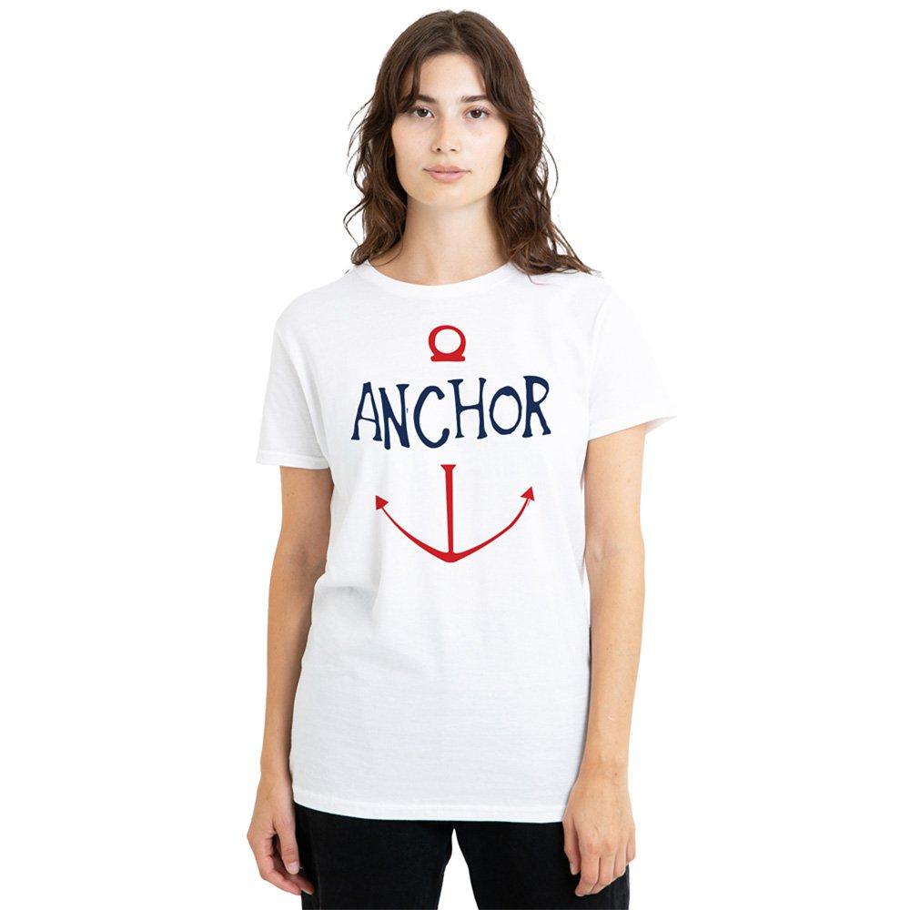 White - One Piece - One Piece Sketch Anchor Simple Ladies T Shirt Whi - 1