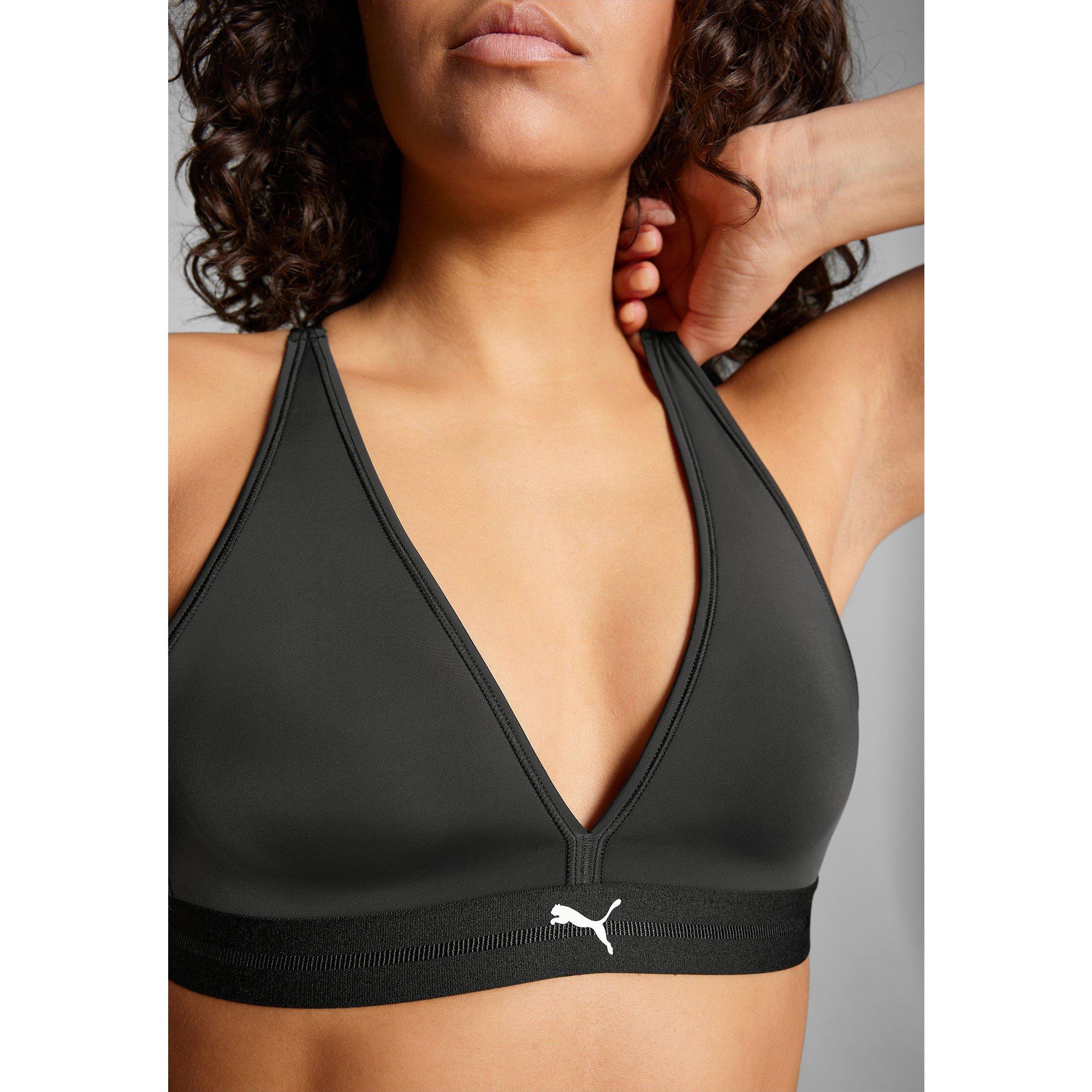 Black - Puma - Padded Triangle Low Impact Sports Bra - 3