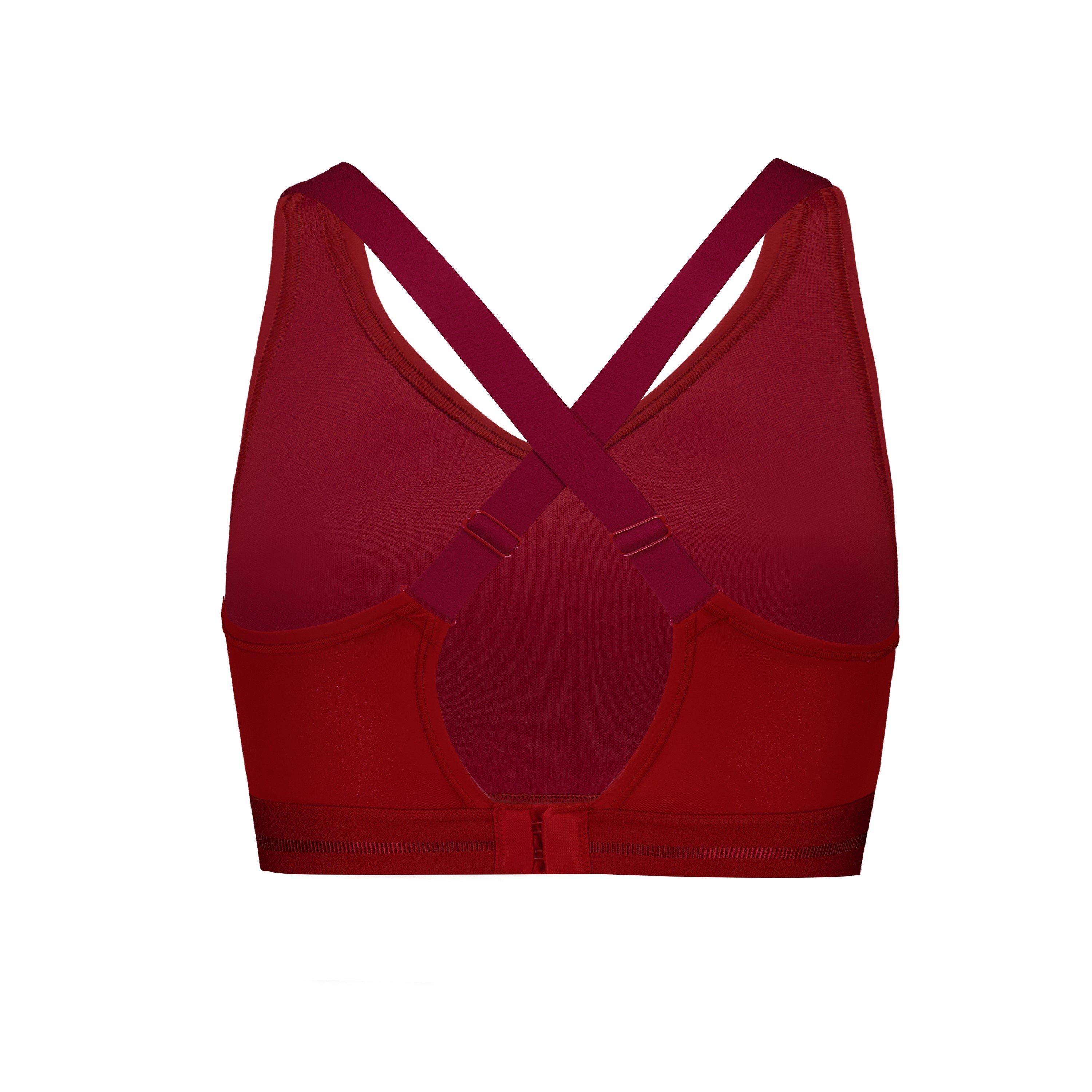 Burgund - Puma - Women's Sporty Padded Low Impact Sports Bra - 2