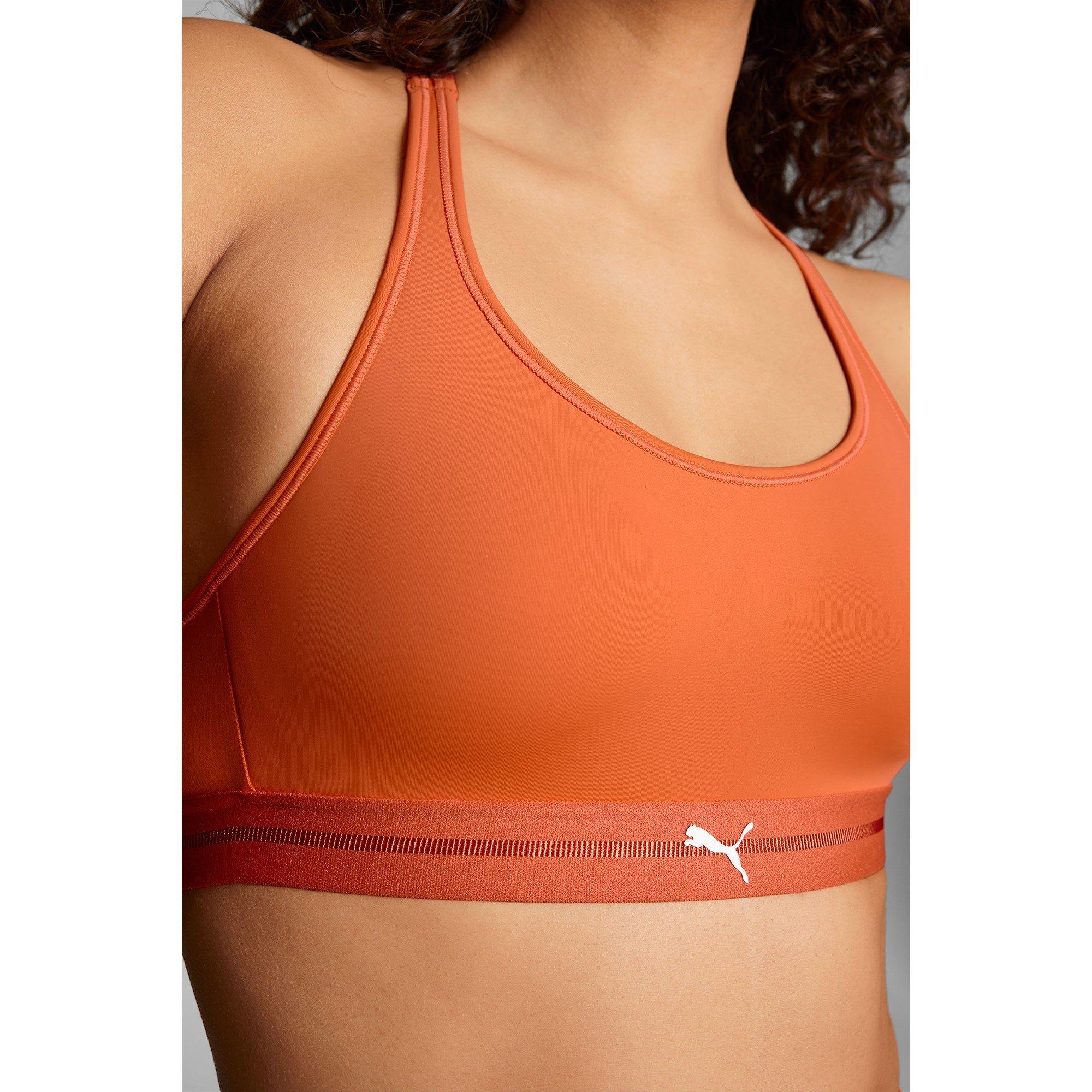 Flame Orange - Puma - Sporty Padded Low Impact Sports Bra - 3