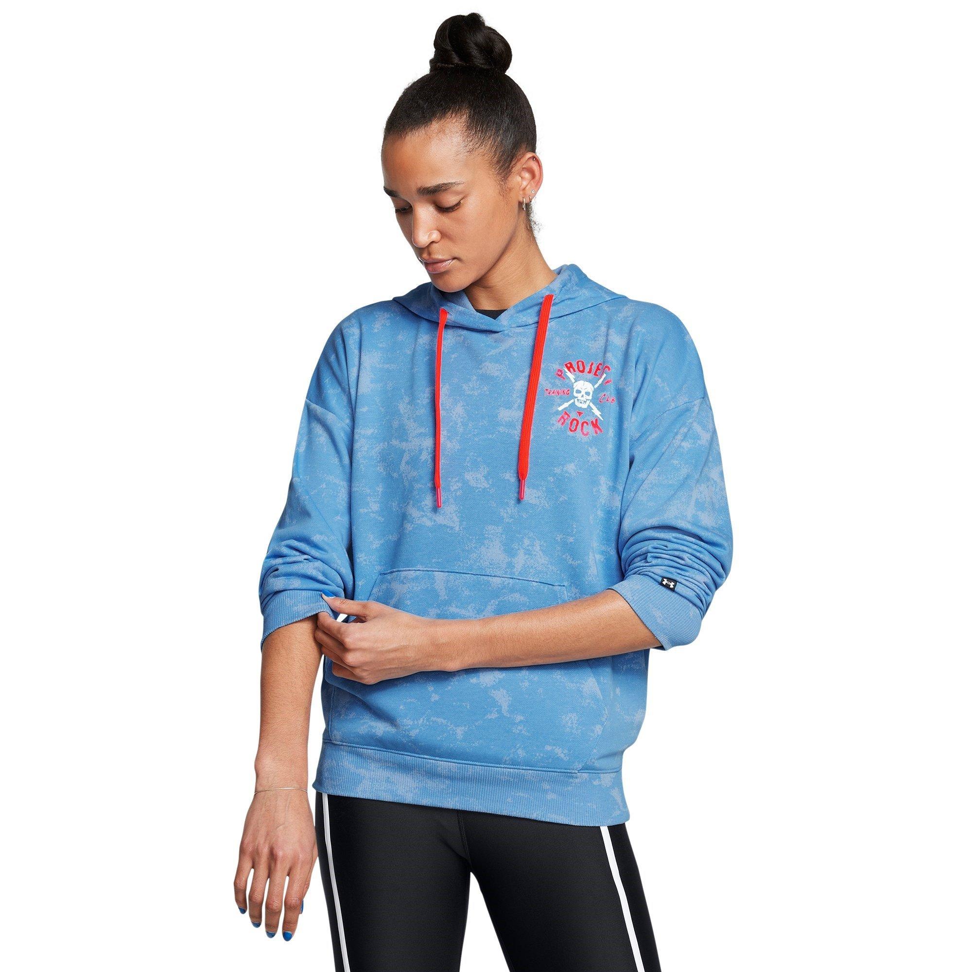Blue - Under Armour - Women's Underground Terry Performance Hoodie - 3