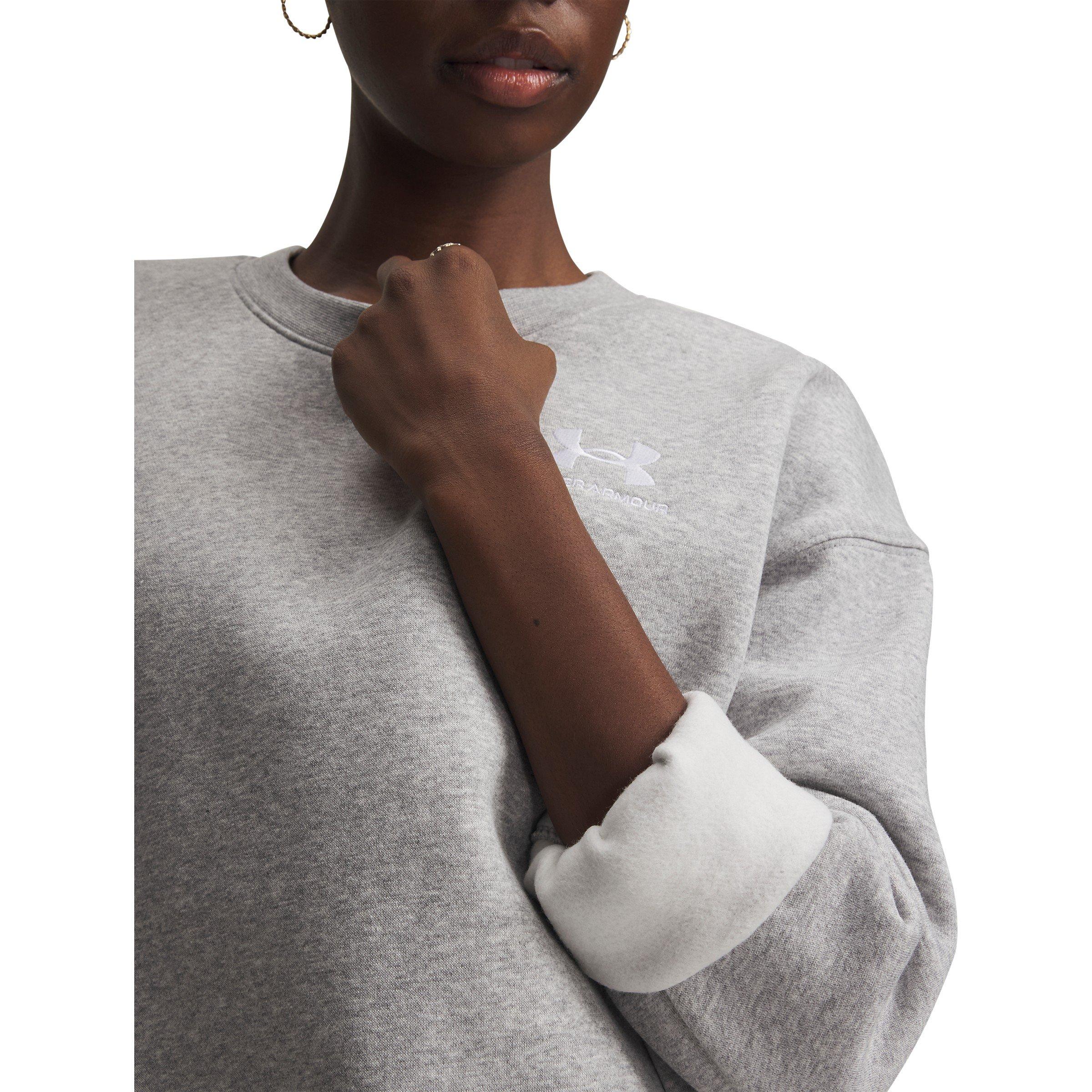 Grey - Under Armour - Under Armour Ua Icon Fleece Os Crew Sweatshirt Womens - 5
