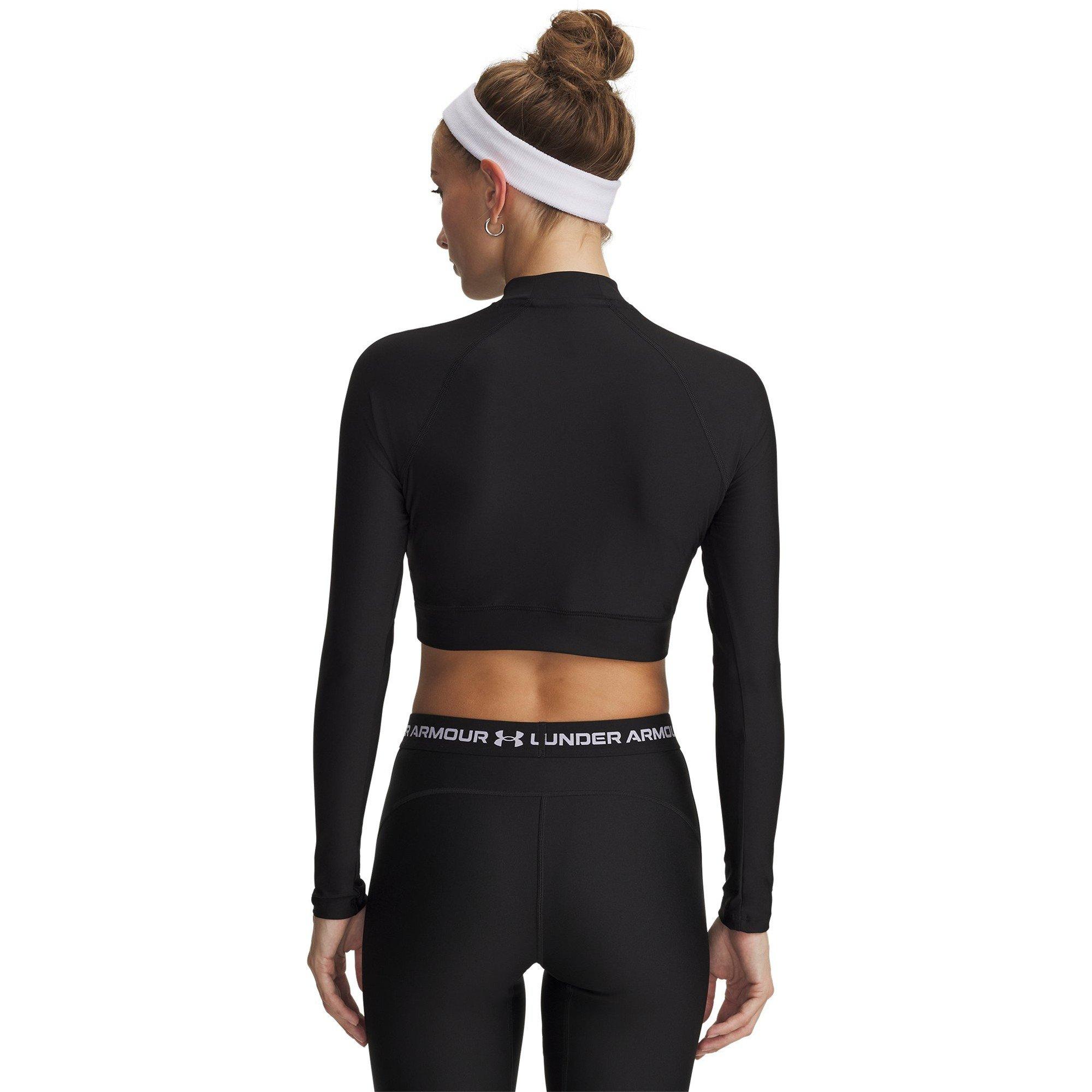 Zwart/Wit - Under Armour - UA HG Crop Mock LS Ld63 - 2