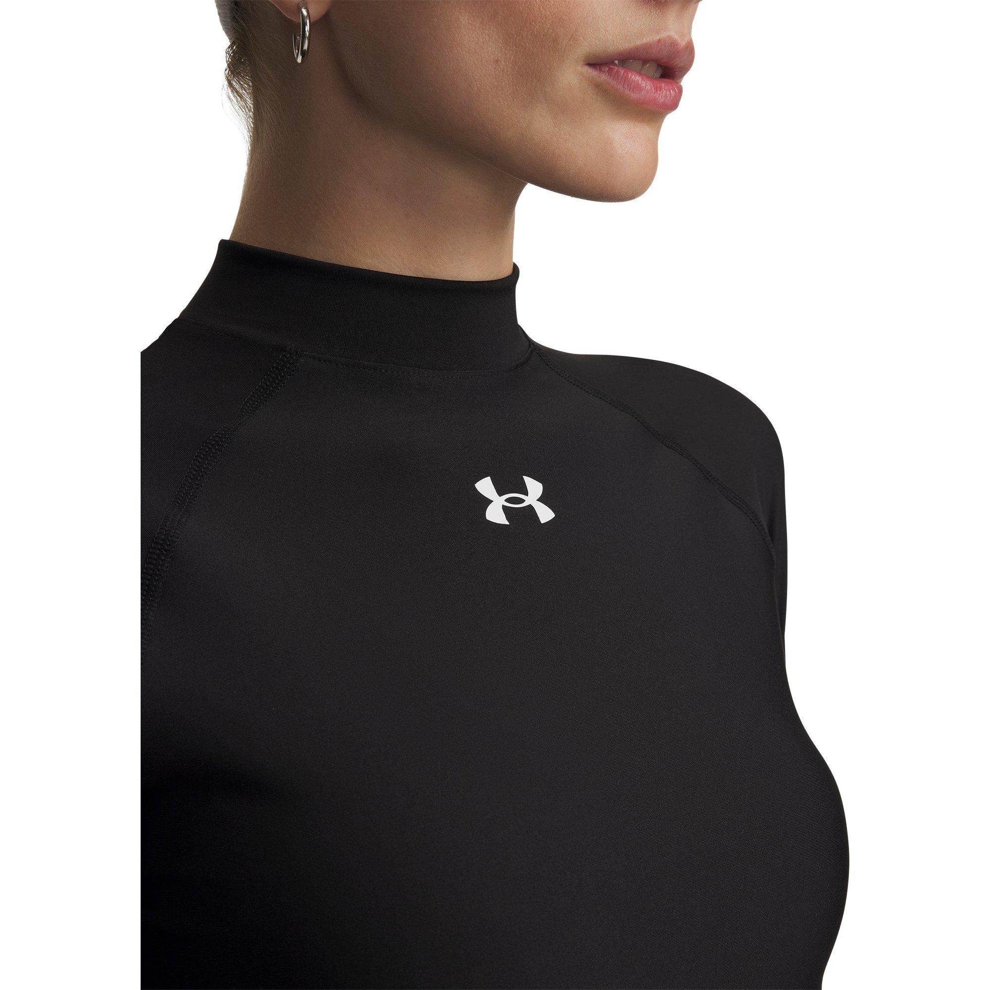 Zwart/Wit - Under Armour - UA HG Crop Mock LS Ld63 - 3