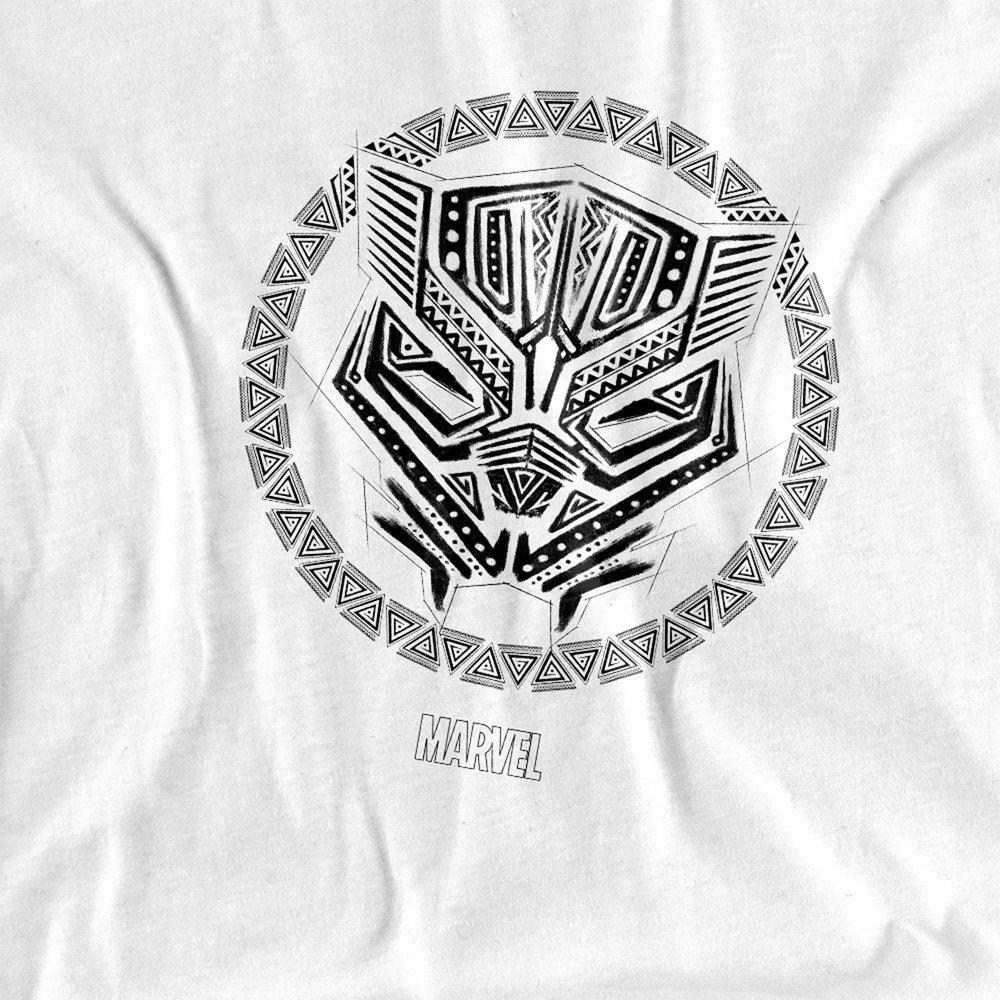 White - Black Panther - Black Panther Symbol Cotton Mens T-Shirt White - 2