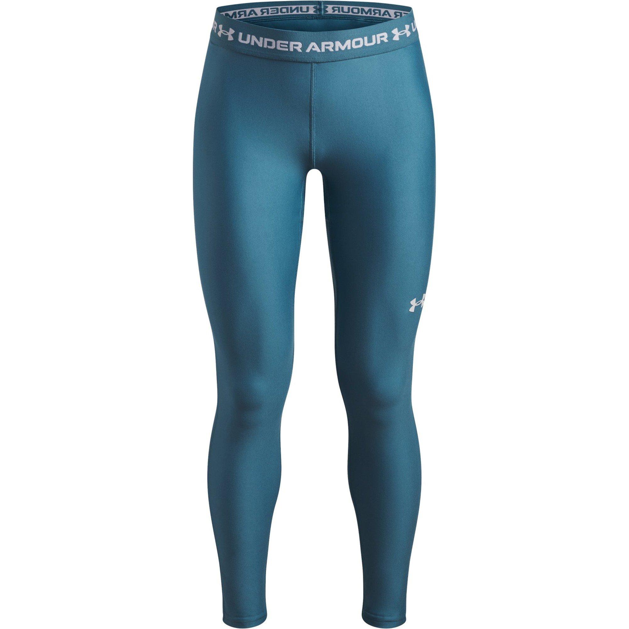 Under Armour Girls Kids Heatgear® Performance Gym Leggings - Blue/White - 9-10 (M)