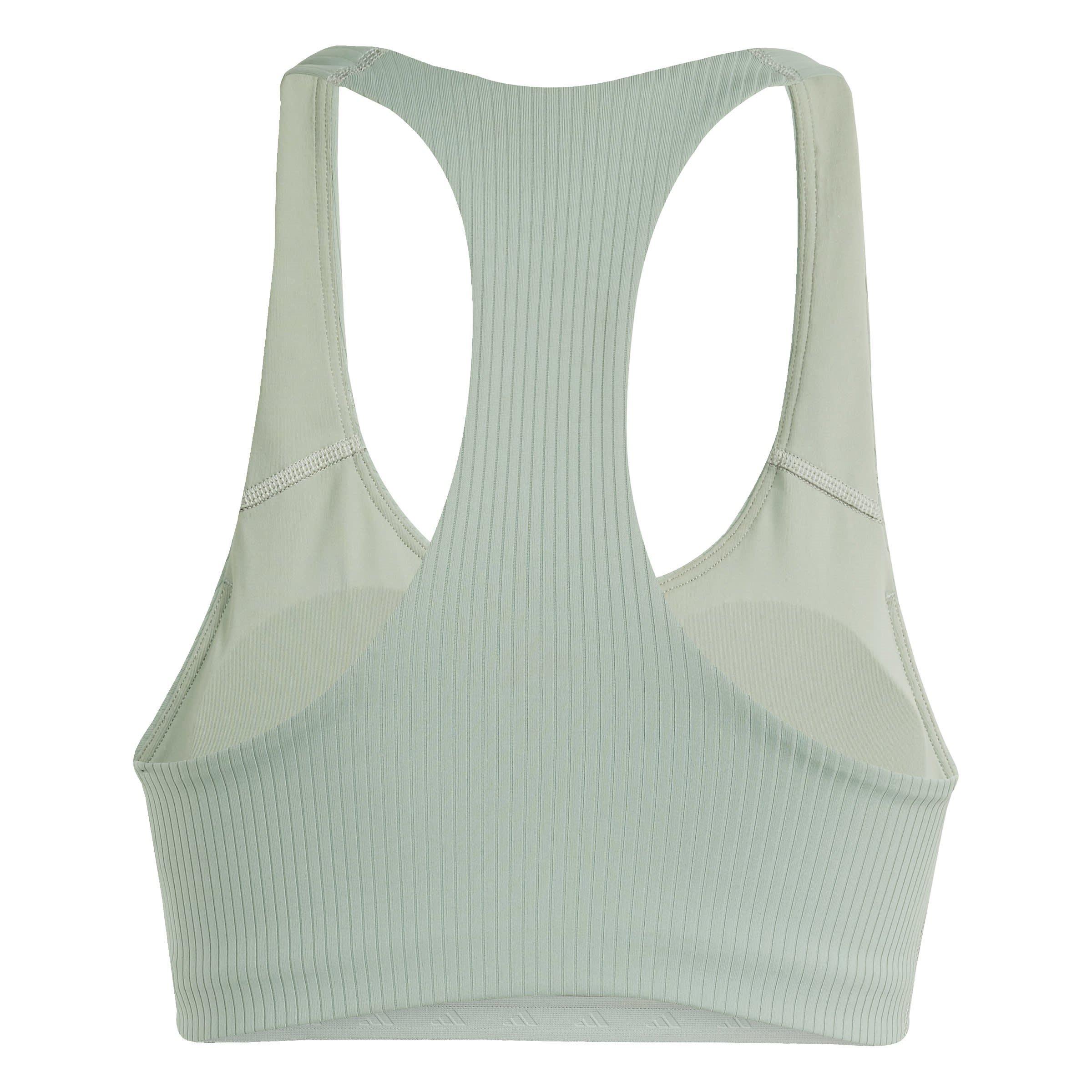 Silver Green - adidas - Women's Medium Impact Sports Bra - 2
