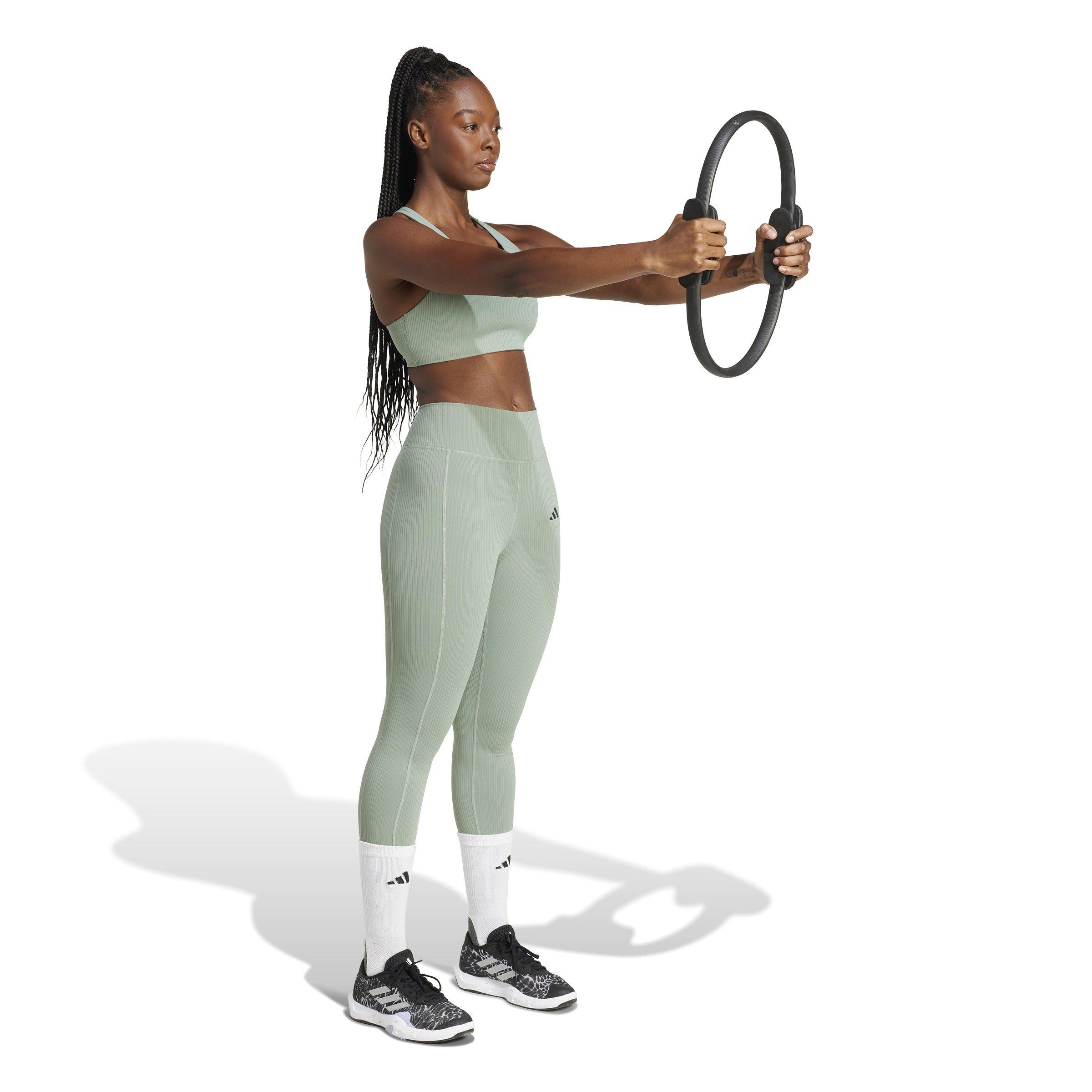 Silver Green - adidas - Women's Medium Impact Sports Bra - 5