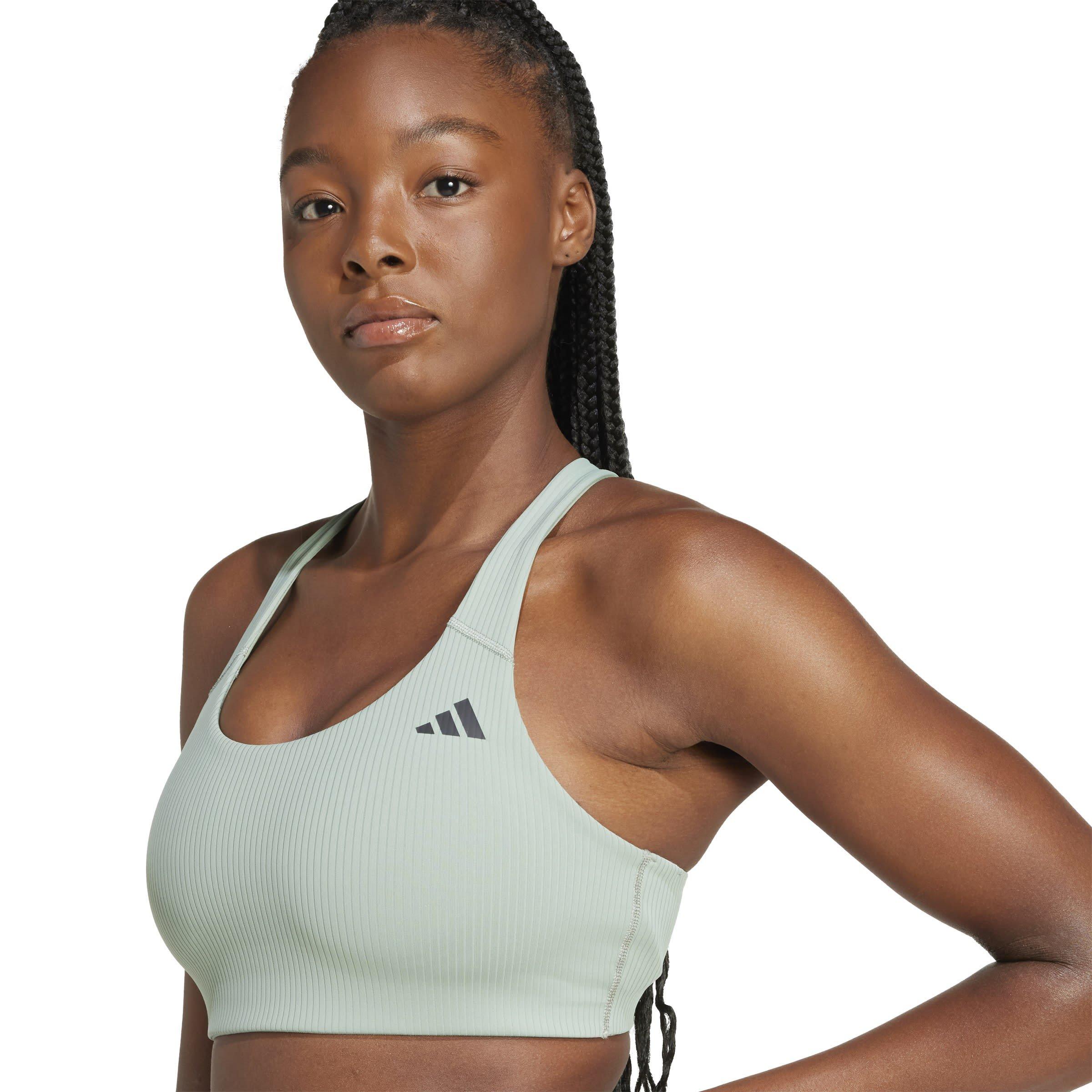 Silver Green - adidas - Women's Medium Impact Sports Bra - 6