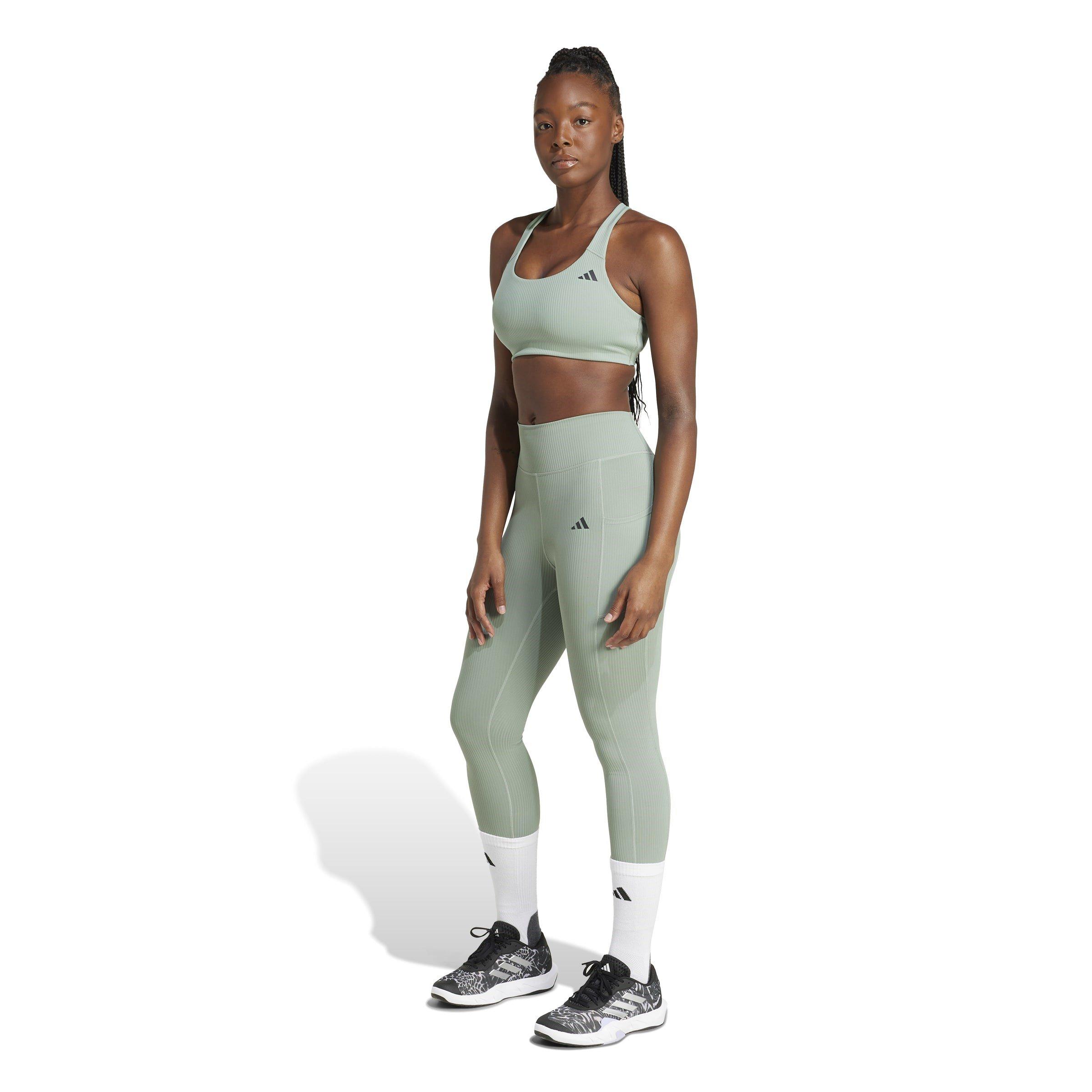 Silver Green - adidas - Women's Medium Impact Sports Bra - 8