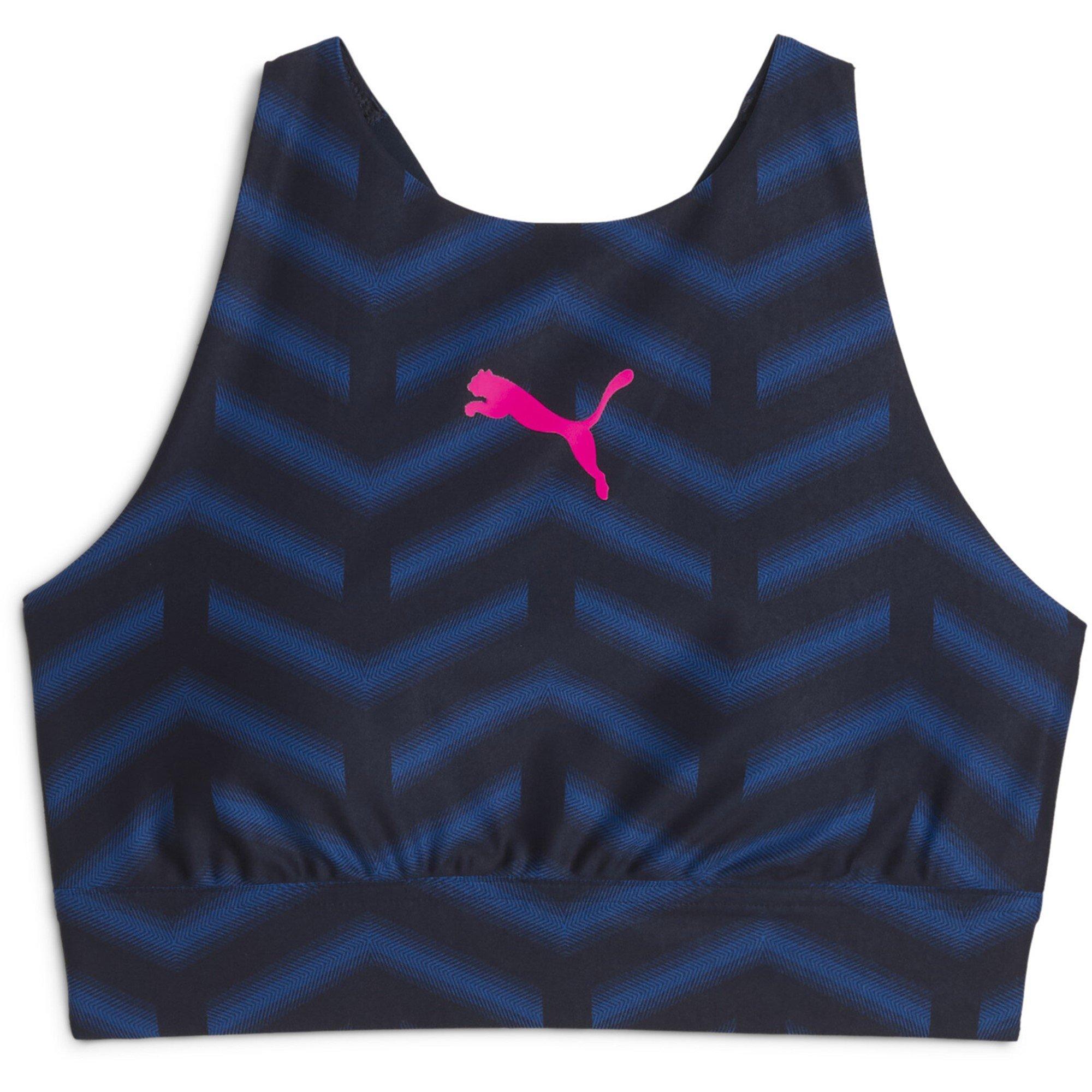 Puma Women's Blaze Training Bra - Navy/Orange - 14 (L)