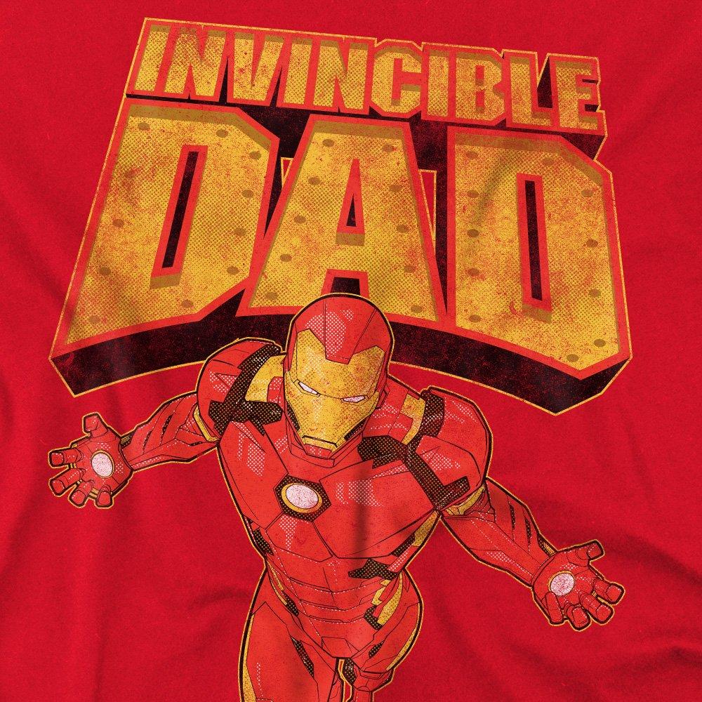 Red - Iron Man - Iron Man FatherS Day Invicible Dad Flight Mens T- - 2