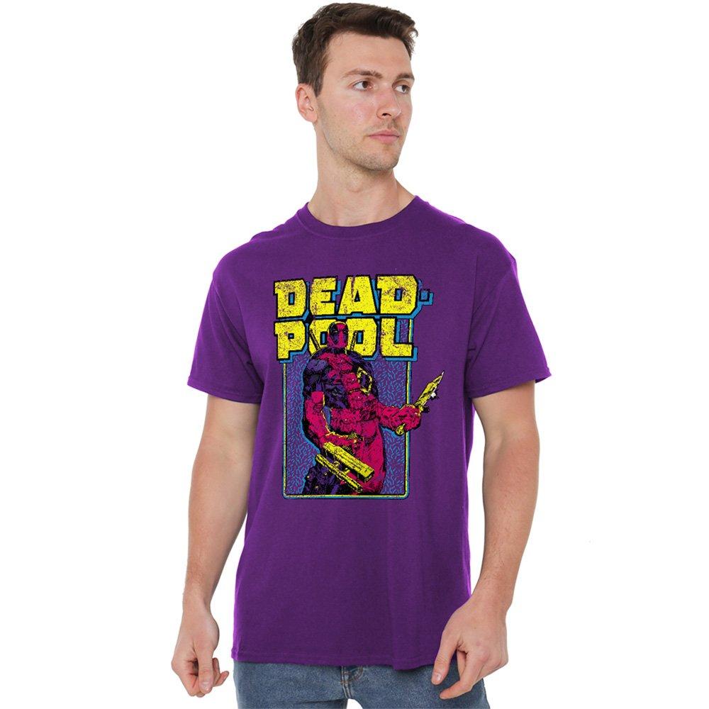 Marvel Men's Deadpool 90S Cotton T-Shirt - Purple - M