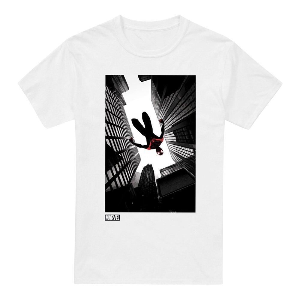 White - Spiderman - Spiderman Miles Morales Sky Mens T-Shirt White - 4