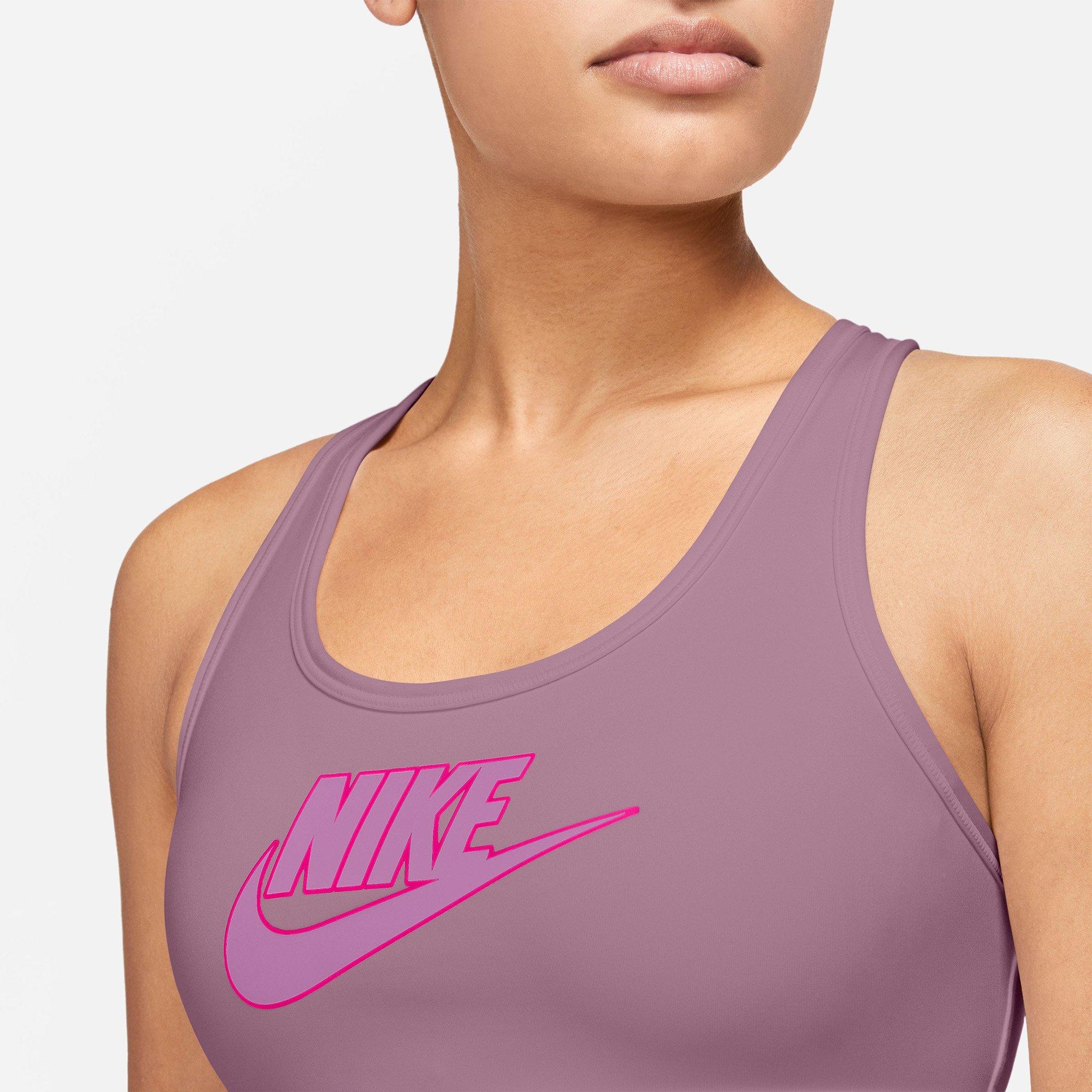 Plum Dust/Pink - Nike - Swoosh Medium Support Womens Padded Sports Bra - 3
