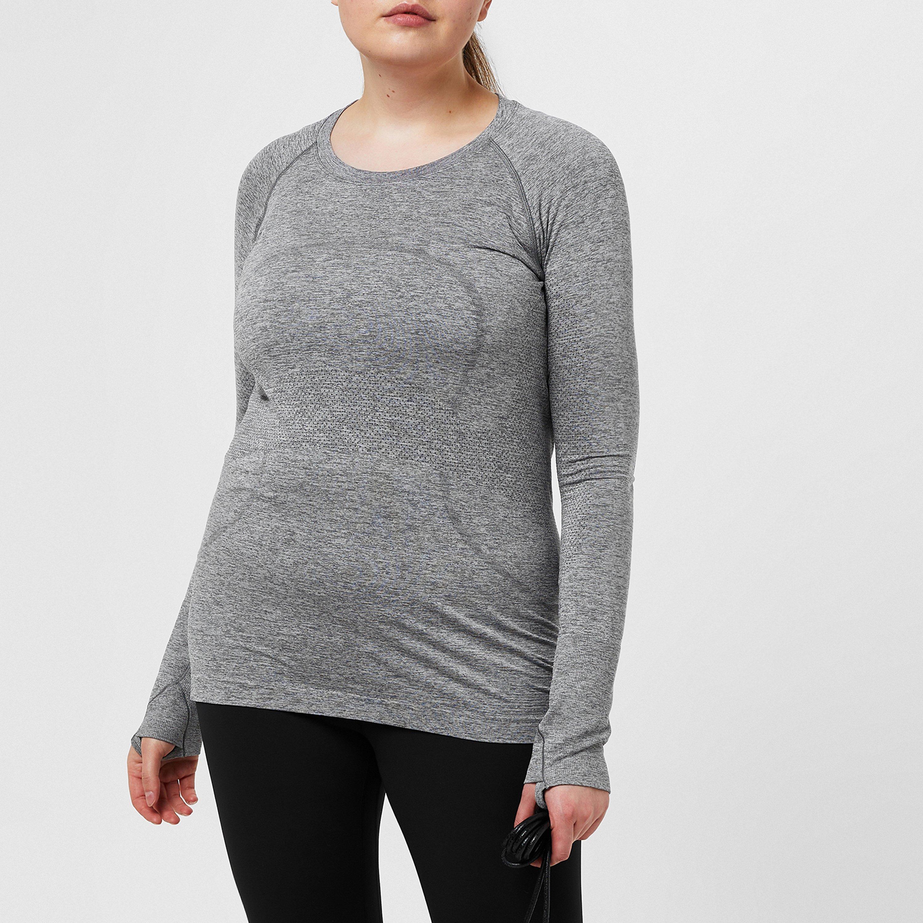 Slate/White - Lululemon - Women's Swiftly Tech Long-Sleeve Performance Gym Top - 1