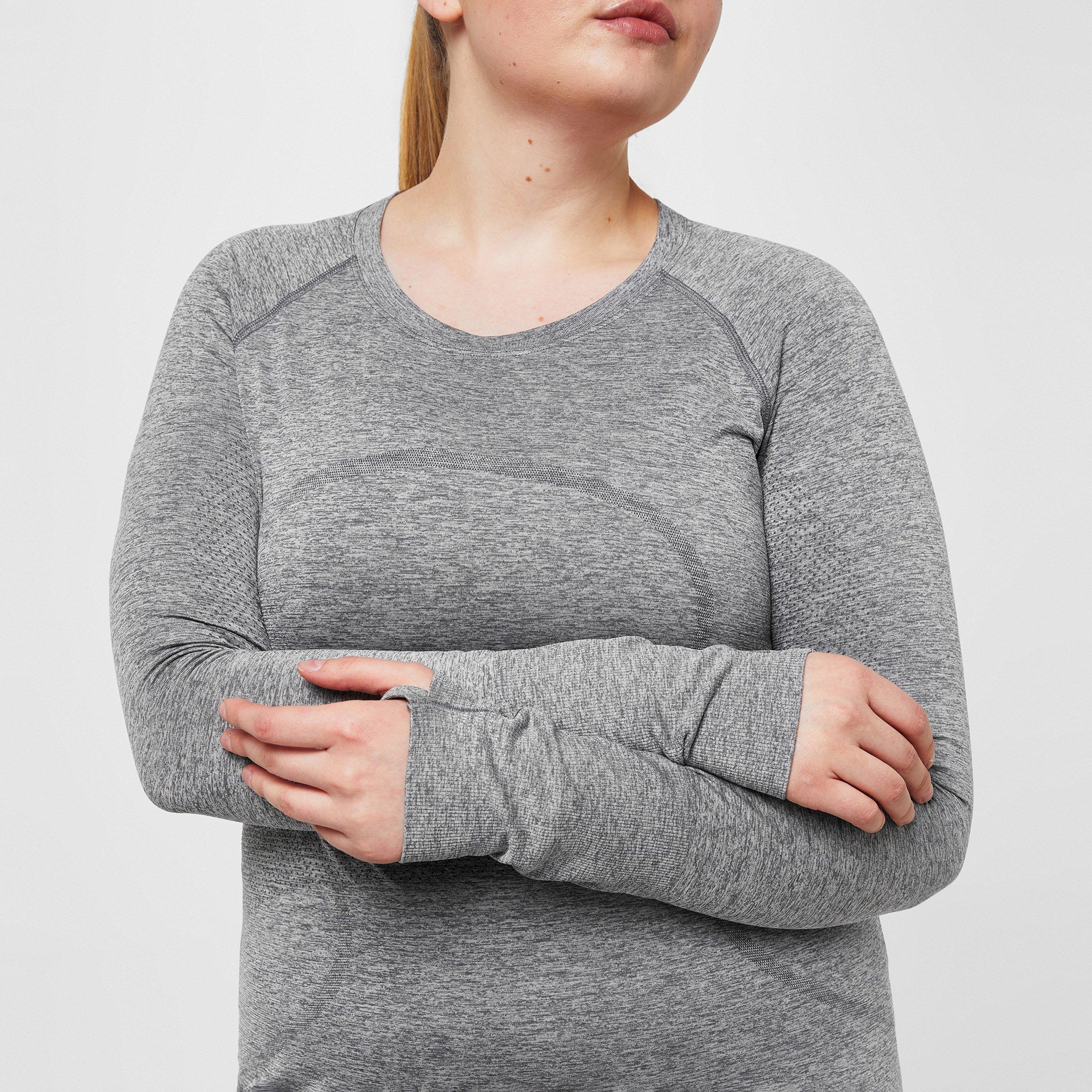 Slate/White - Lululemon - Women's Swiftly Tech Long-Sleeve Performance Gym Top - 3