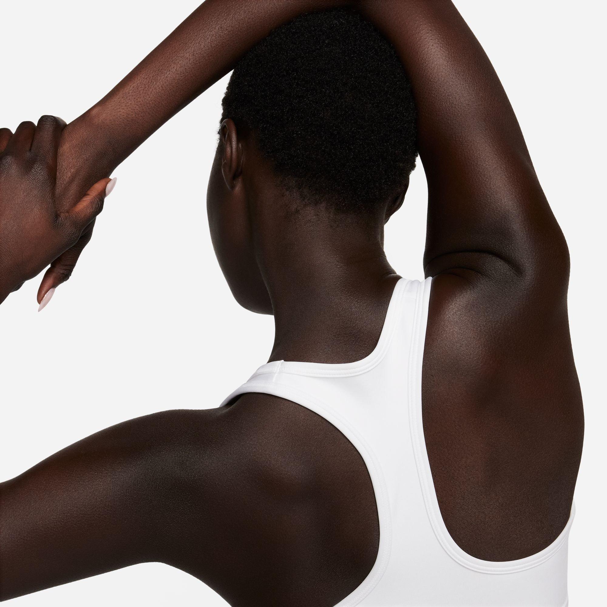 White - Nike - Swoosh Women's Medium-Support 1-Piece Pad Sports Bra - 8