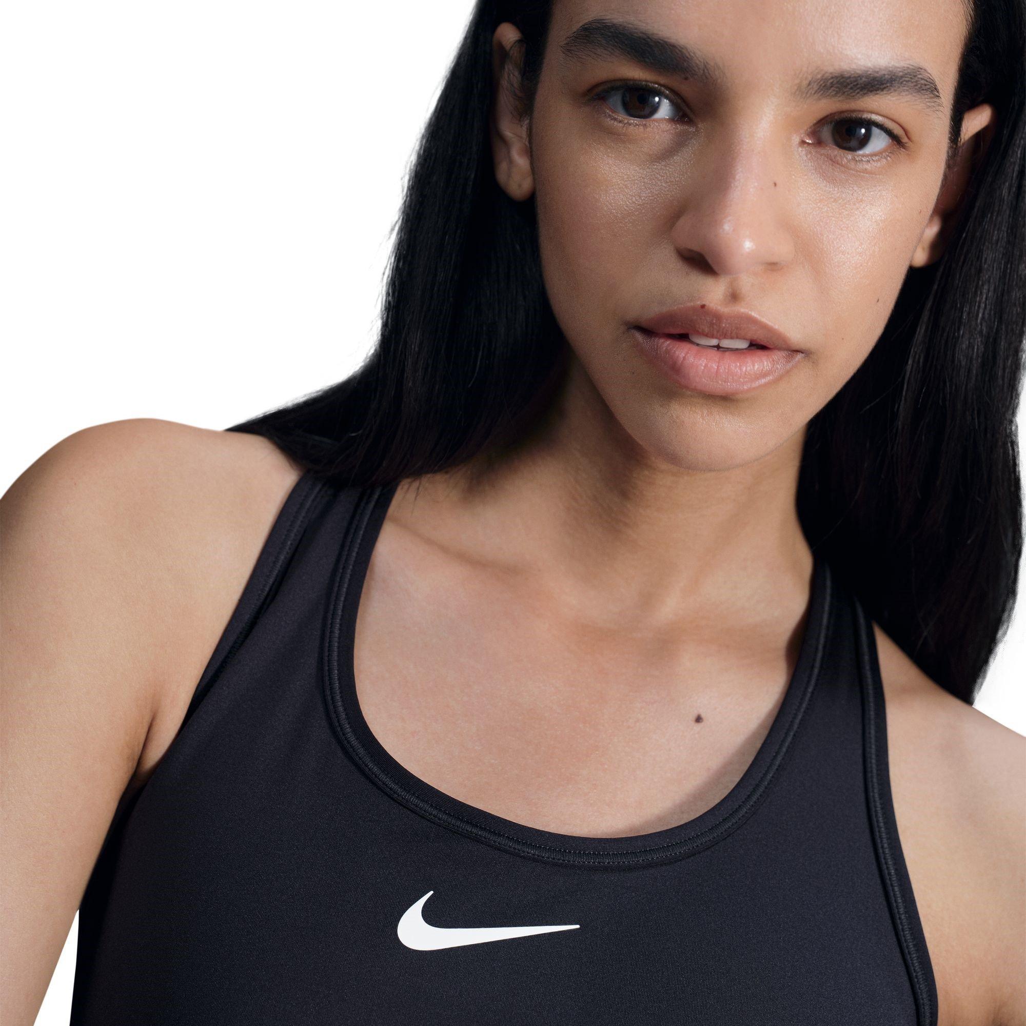 Black - Nike - Swoosh Women's Medium-Support 1-Piece Pad Sports Bra - 4