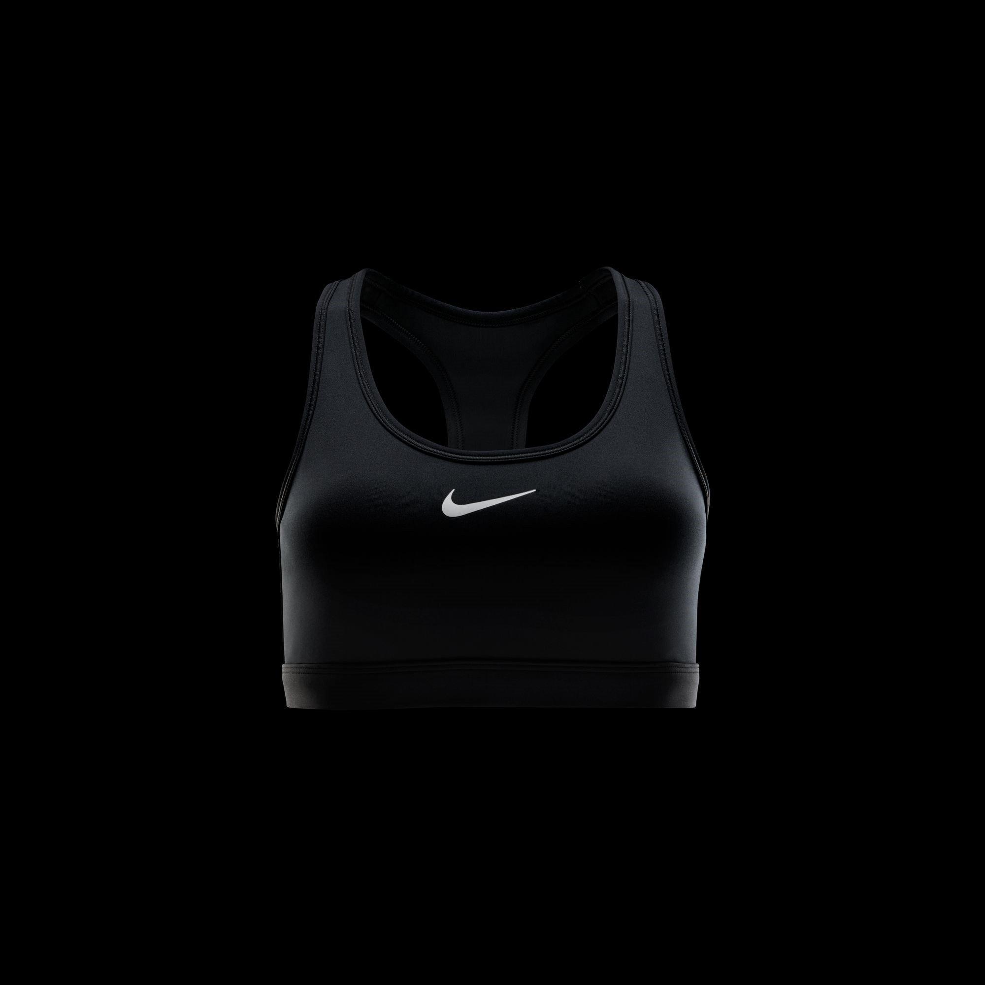 Black - Nike - Swoosh Women's Medium-Support 1-Piece Pad Sports Bra - 7