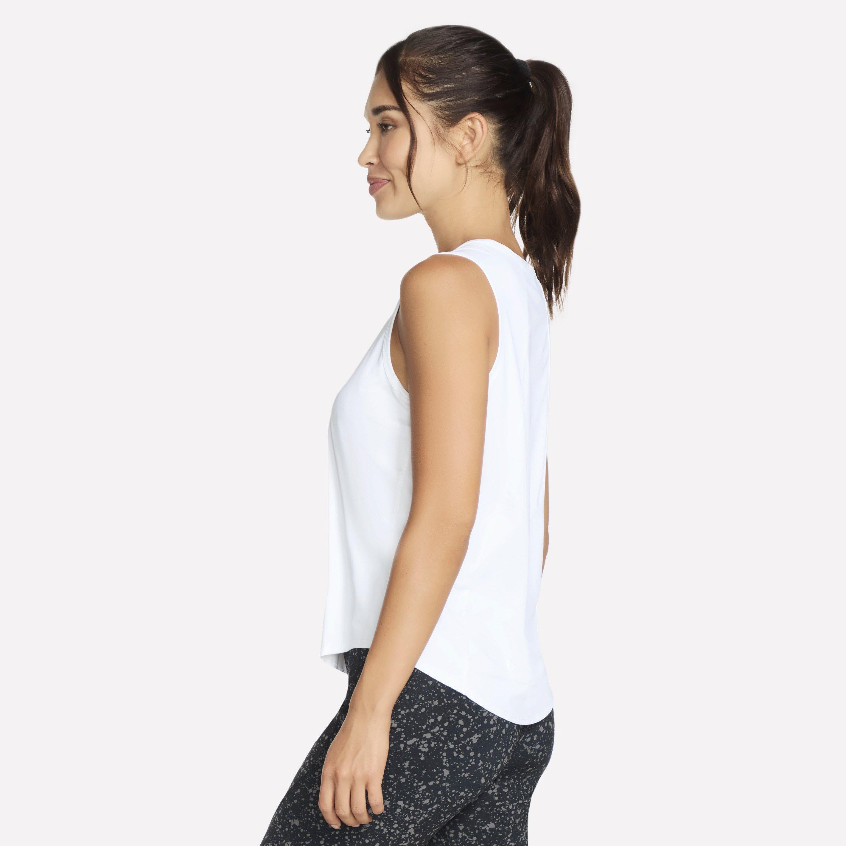 Blanc - Skechers - Skechers Stride Performance Tank Gym Vest Womens - 3