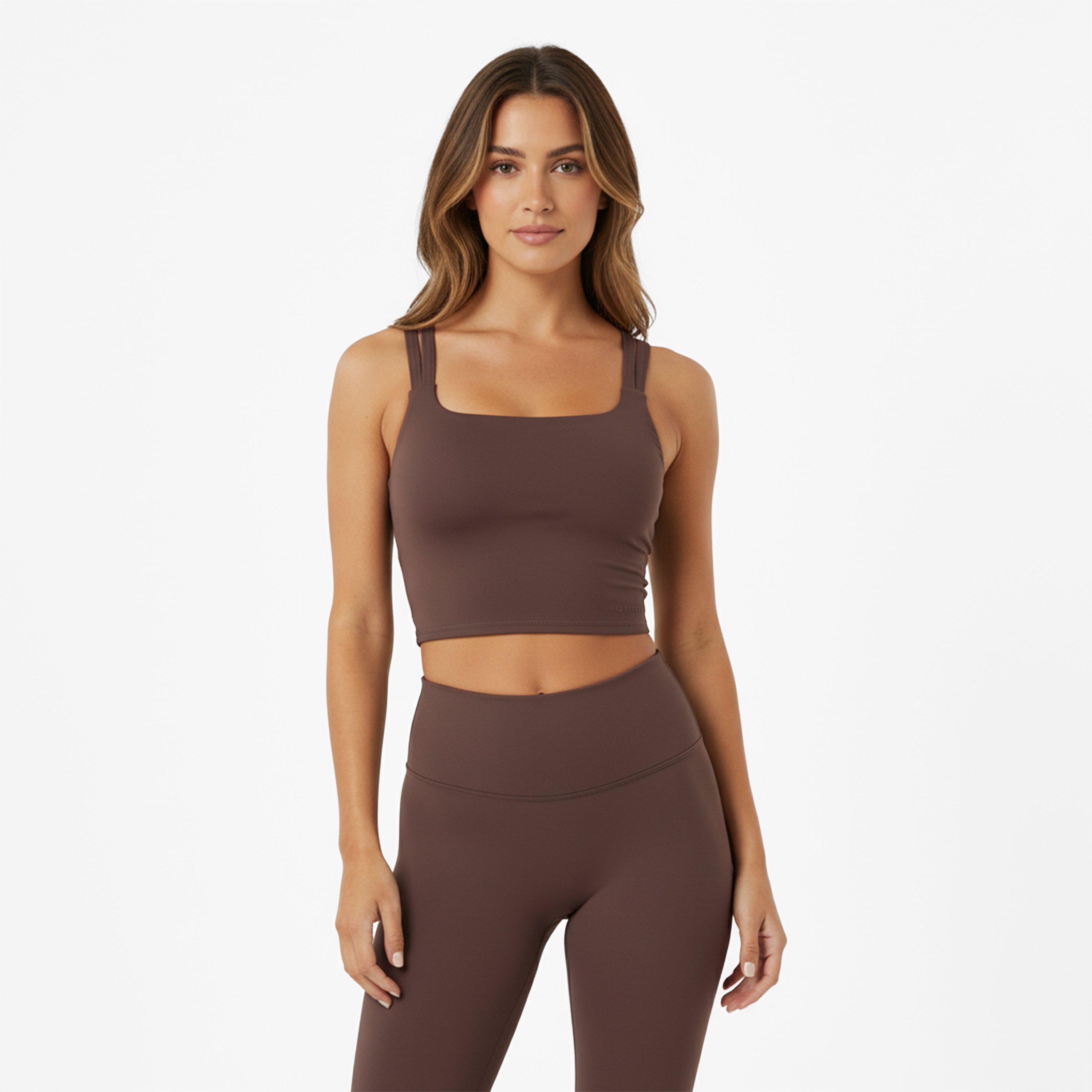 Espresso - USA Pro - Womens Strappy Performance Gym Vest - 3