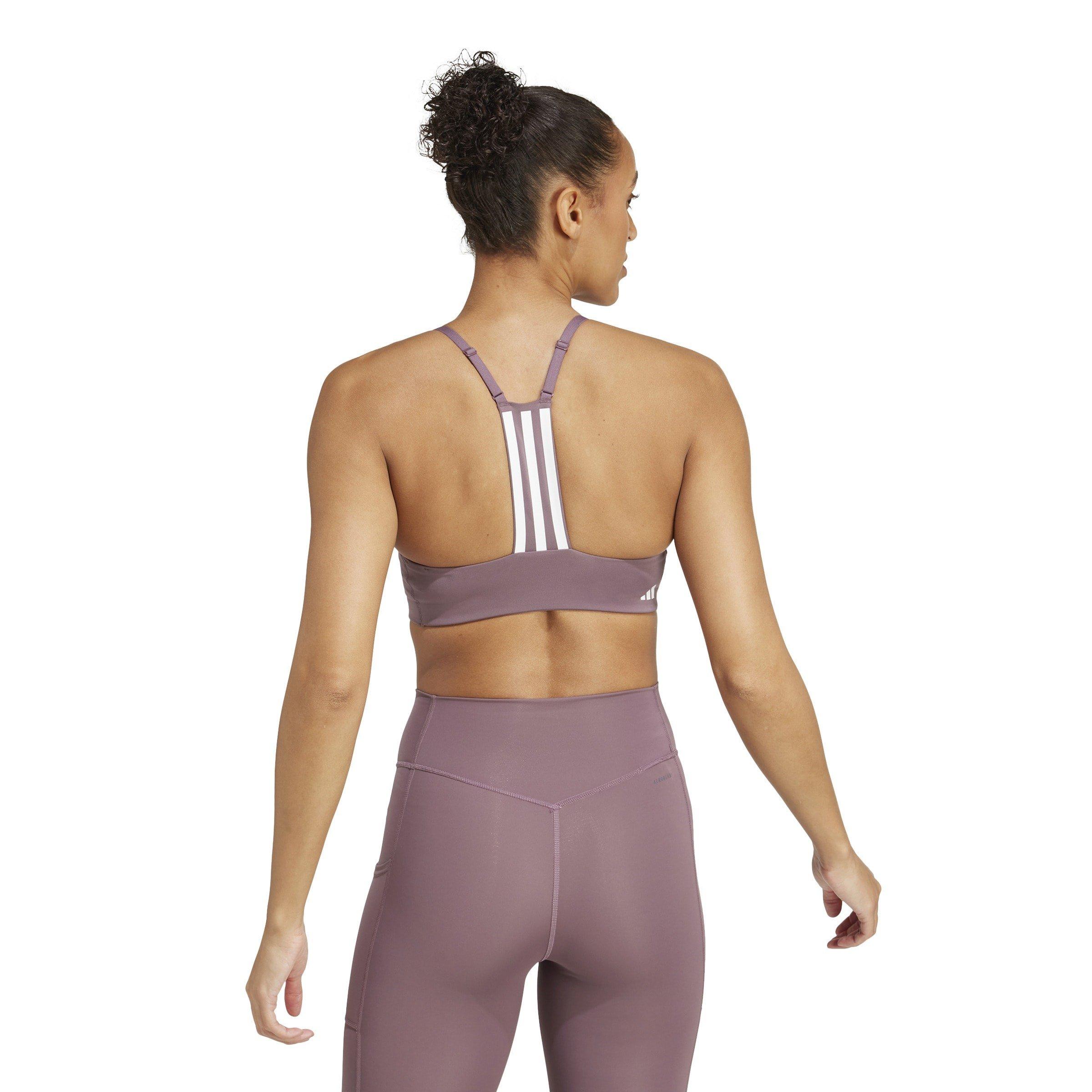 Shadow Fig/Wht - adidas - Aeroimpact Womens Training Light Support Sports Bra - 4