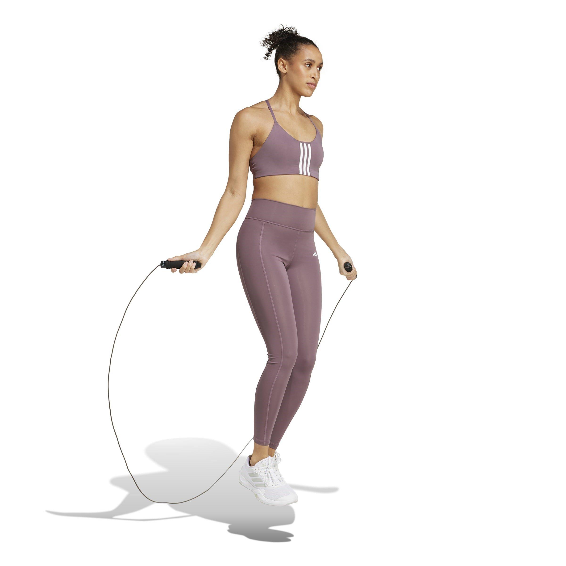 Shadow Fig/Wht - adidas - Aeroimpact Womens Training Light Support Sports Bra - 5