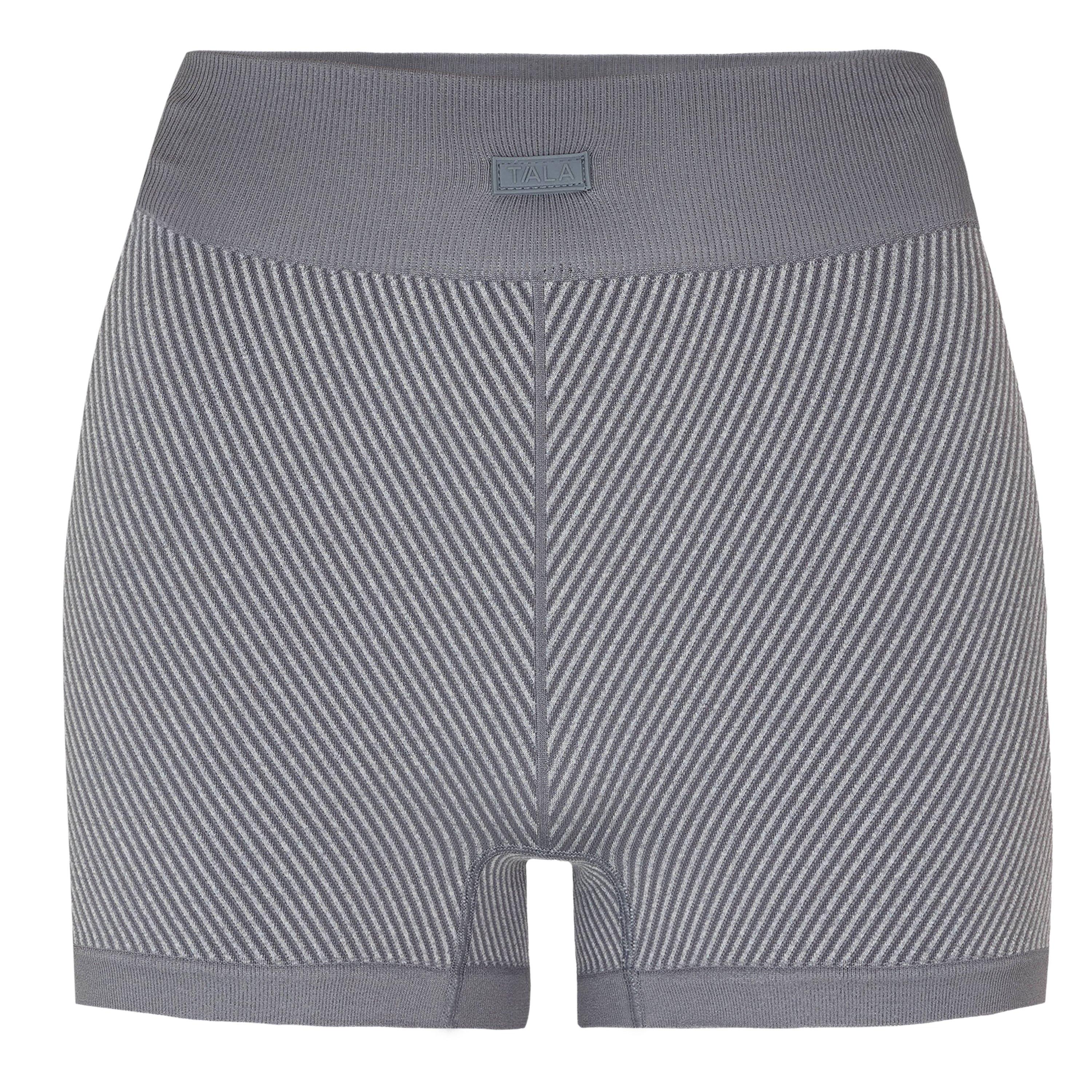 Grey Marl - TALA - TALA SCULPT SEAMLESS CONTRAST RIB SHORT - 1