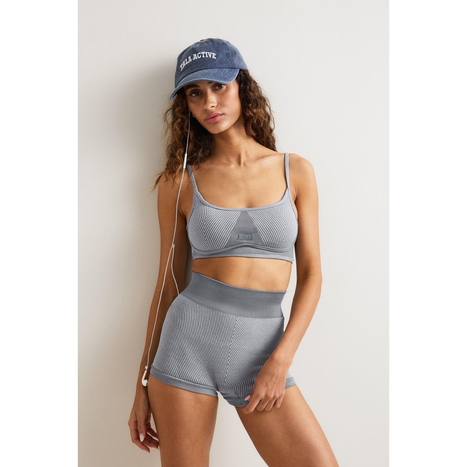 Grey Marl - TALA - TALA SCULPT SEAMLESS CONTRAST RIB SHORT - 4