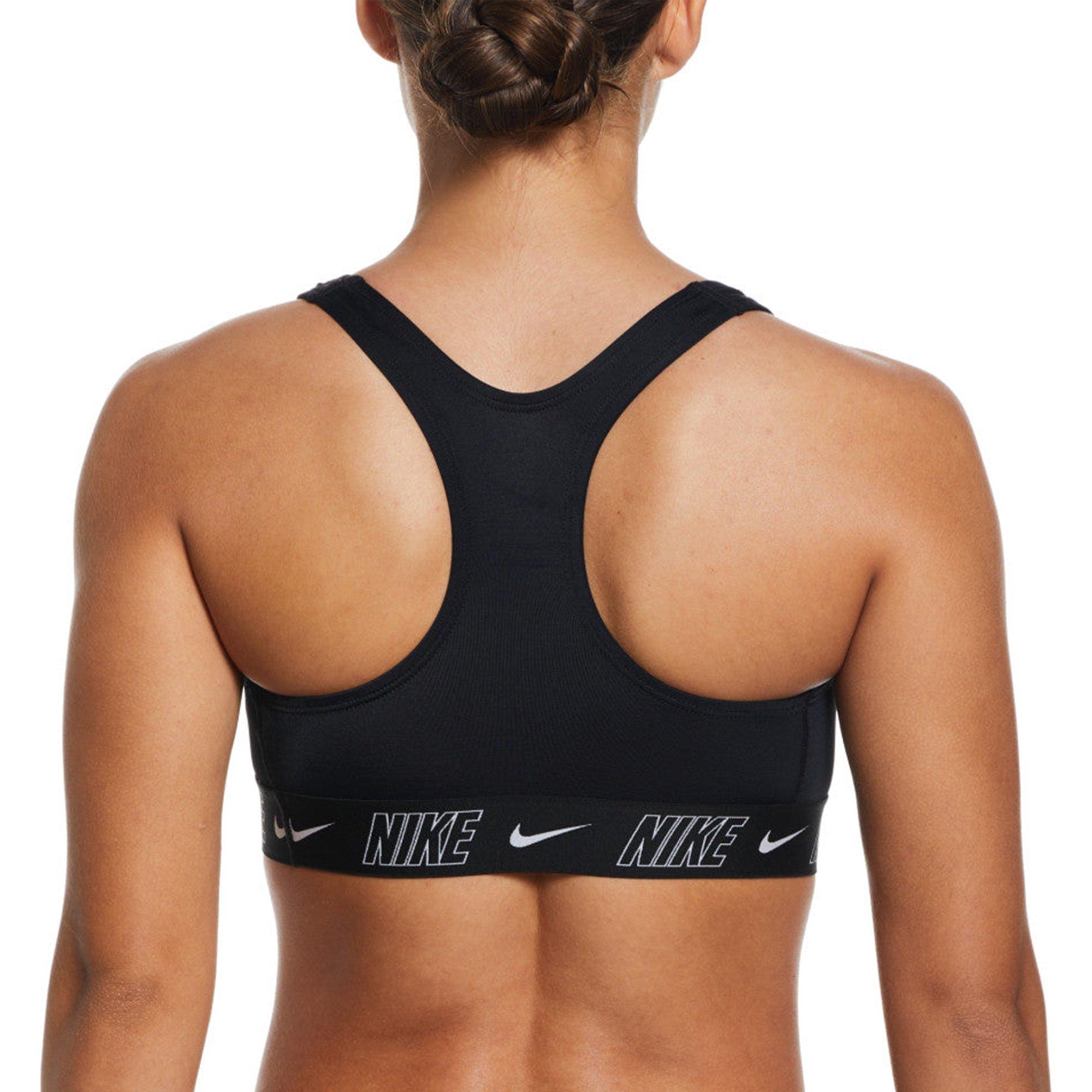 Black - Nike - Fusion Logo Tape Womens Racerback Bikini Top - 2
