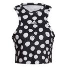 Noir/Blanc - adidas - Farm Print Aeroready Sport Tank Top Womens Gym Vest - 1