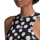 Noir/Blanc - adidas - Farm Print Aeroready Sport Tank Top Womens Gym Vest - 5