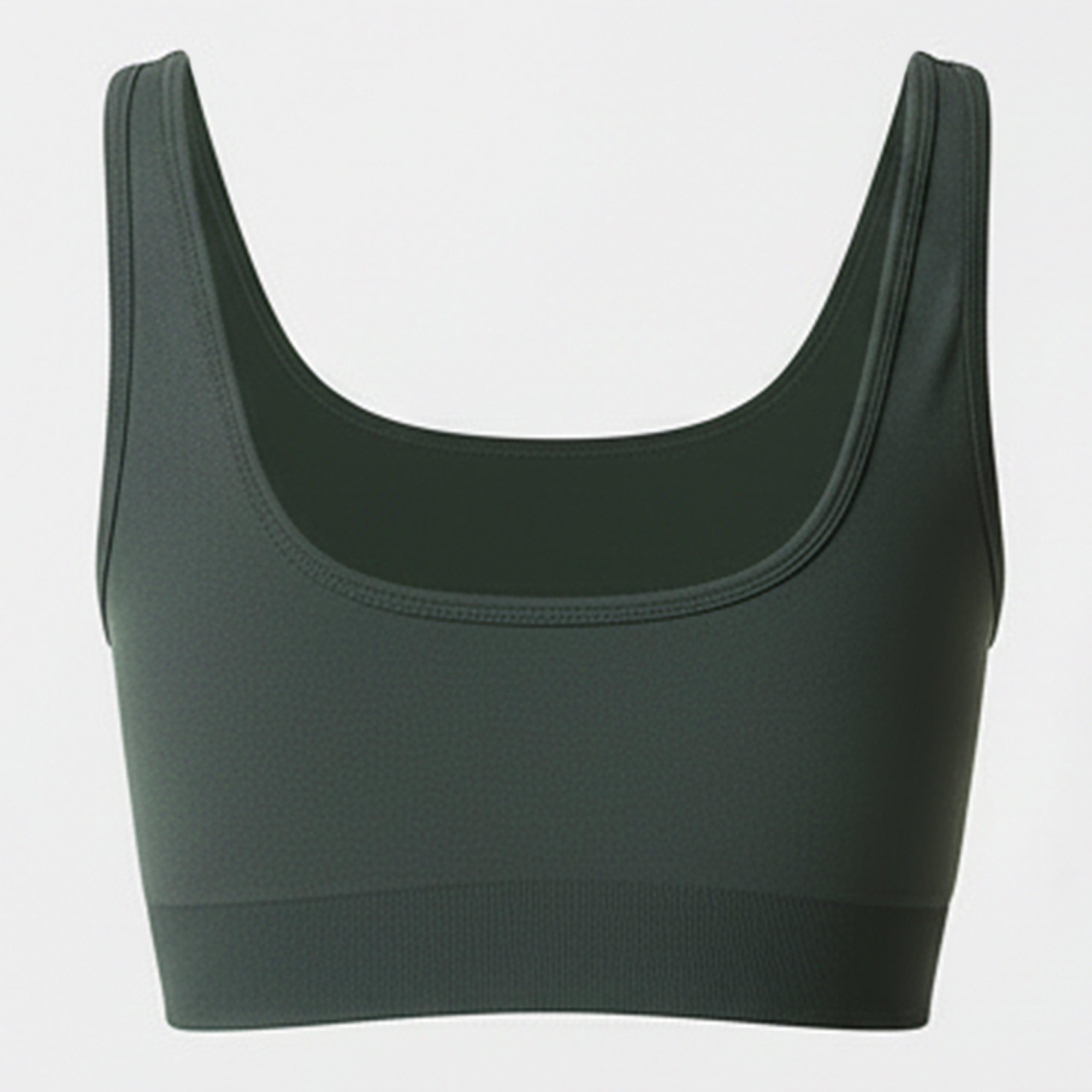 Khaki - USA Pro - Scoop Back Low Impact Sports Bra - 2
