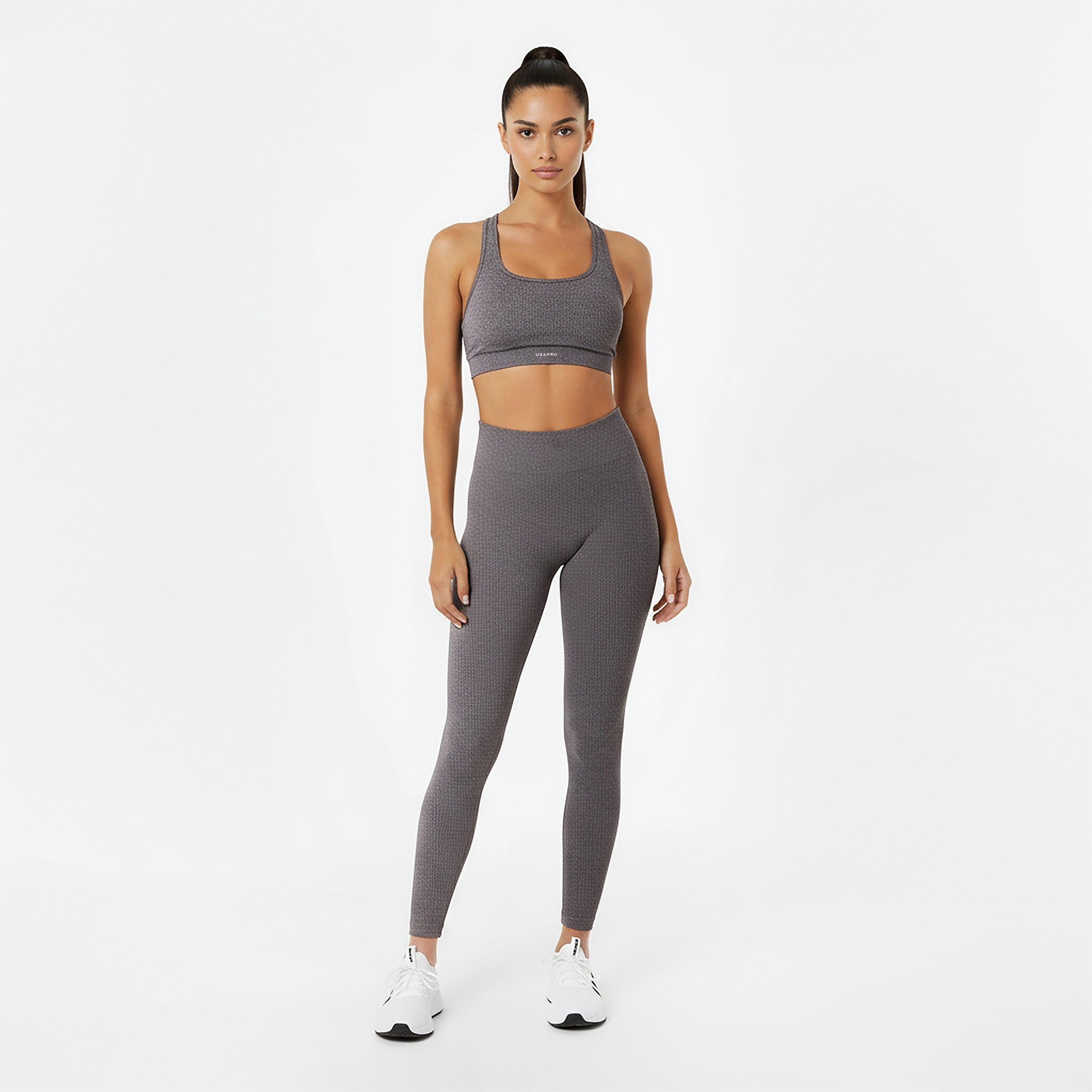 Espresso Marl - USA Pro - Pro Seamless Ribbed Bra Womens - 5