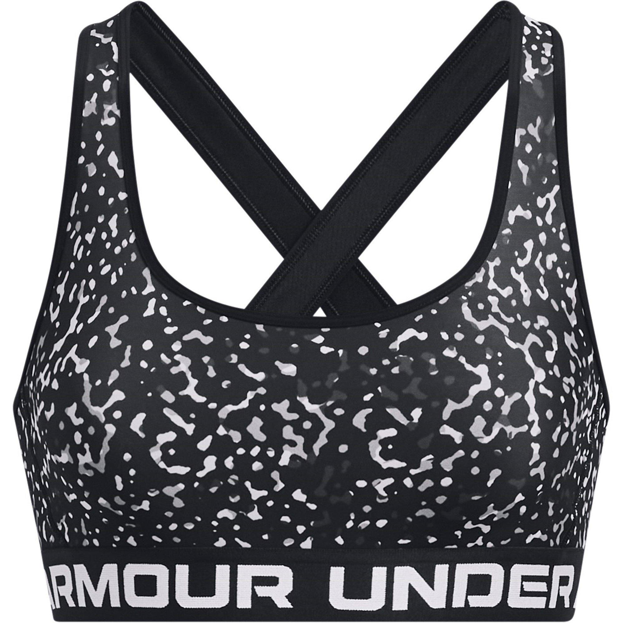Black/White - Under Armour - Women's Medium Impact Sports Bra - 1