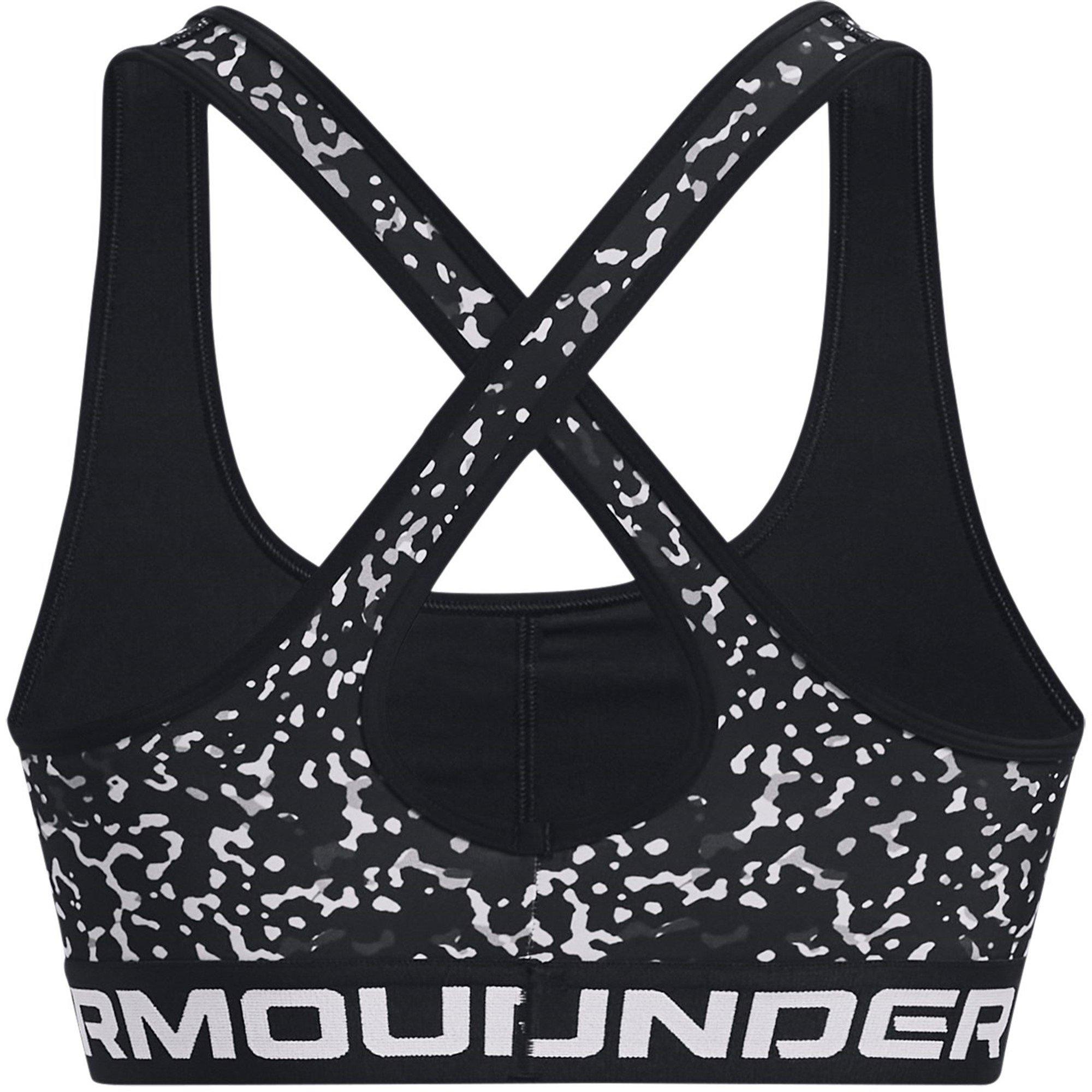 Black/White - Under Armour - Women's Medium Impact Sports Bra - 2