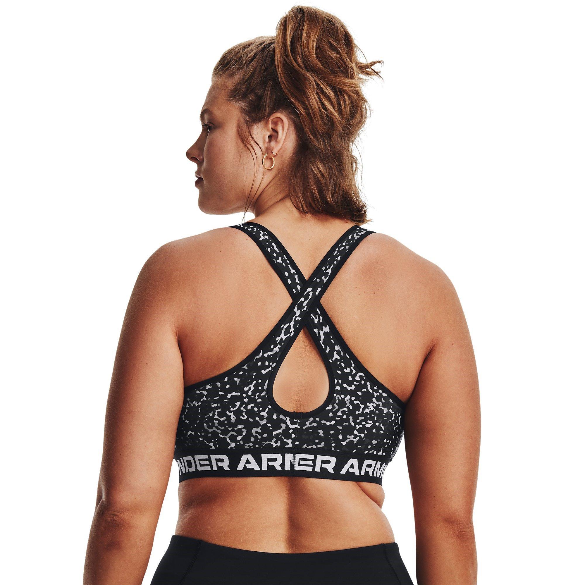 Black/White - Under Armour - Women's Medium Impact Sports Bra - 12