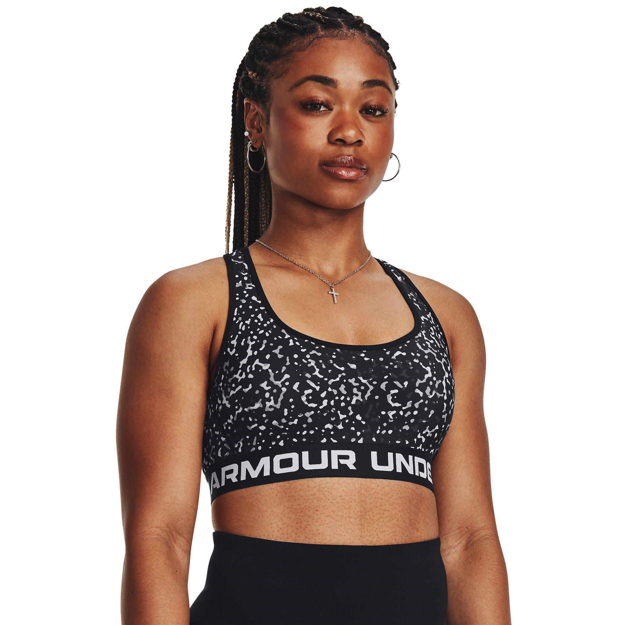 Black/White - Under Armour - Women's Medium Impact Sports Bra - 3