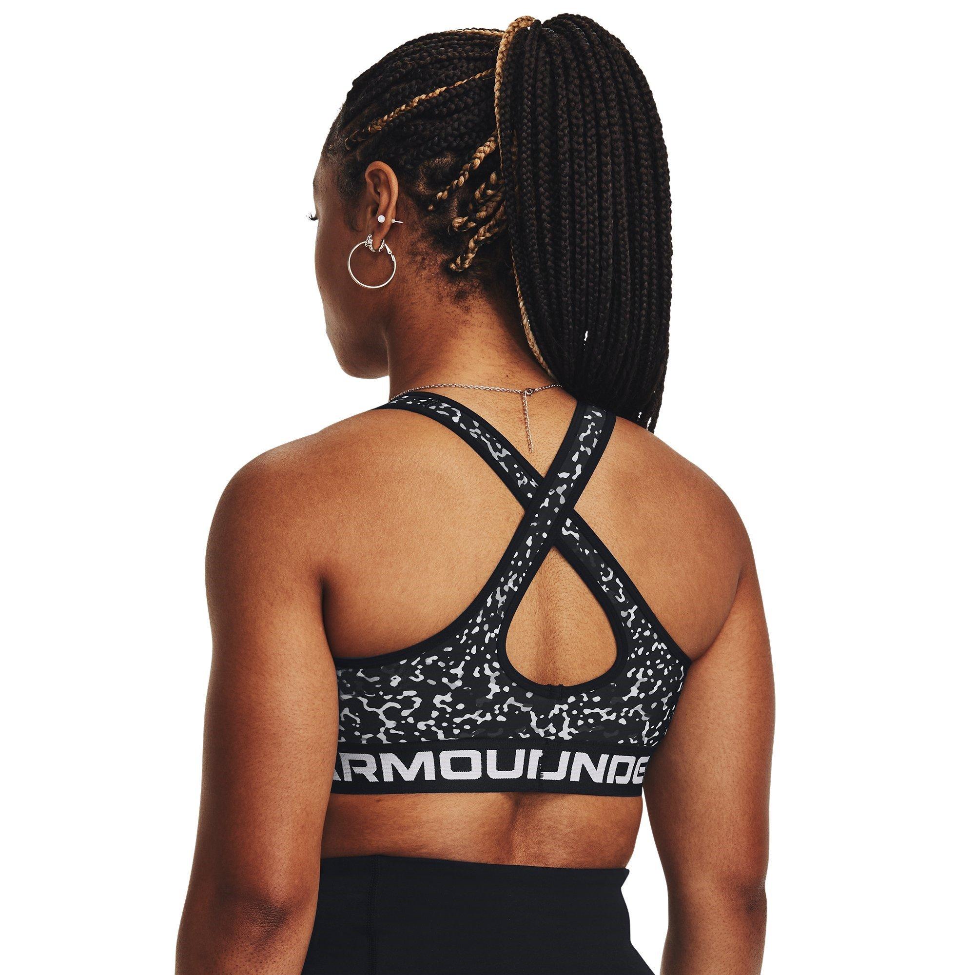 Black/White - Under Armour - Women's Medium Impact Sports Bra - 4