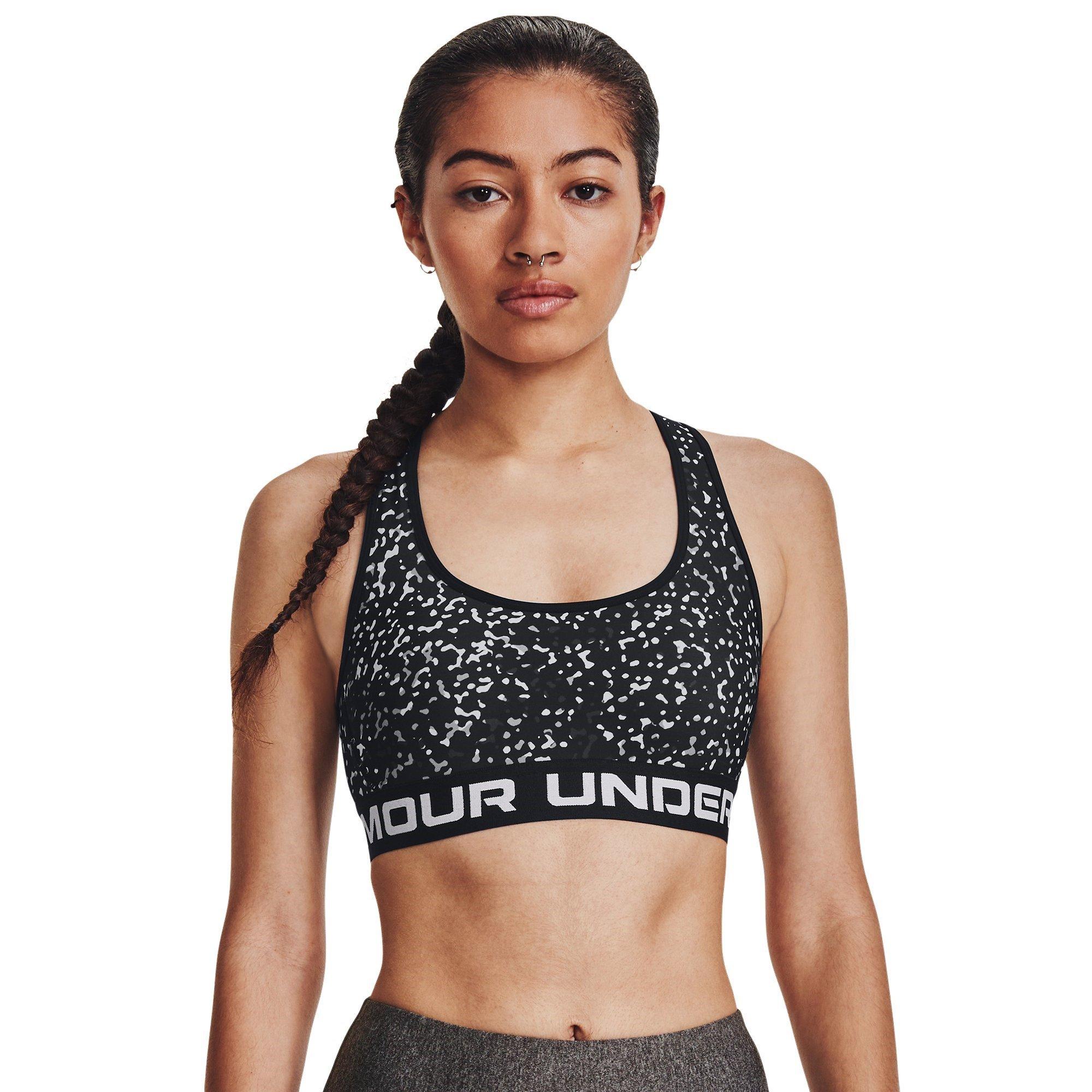 Black/White - Under Armour - Women's Medium Impact Sports Bra - 5