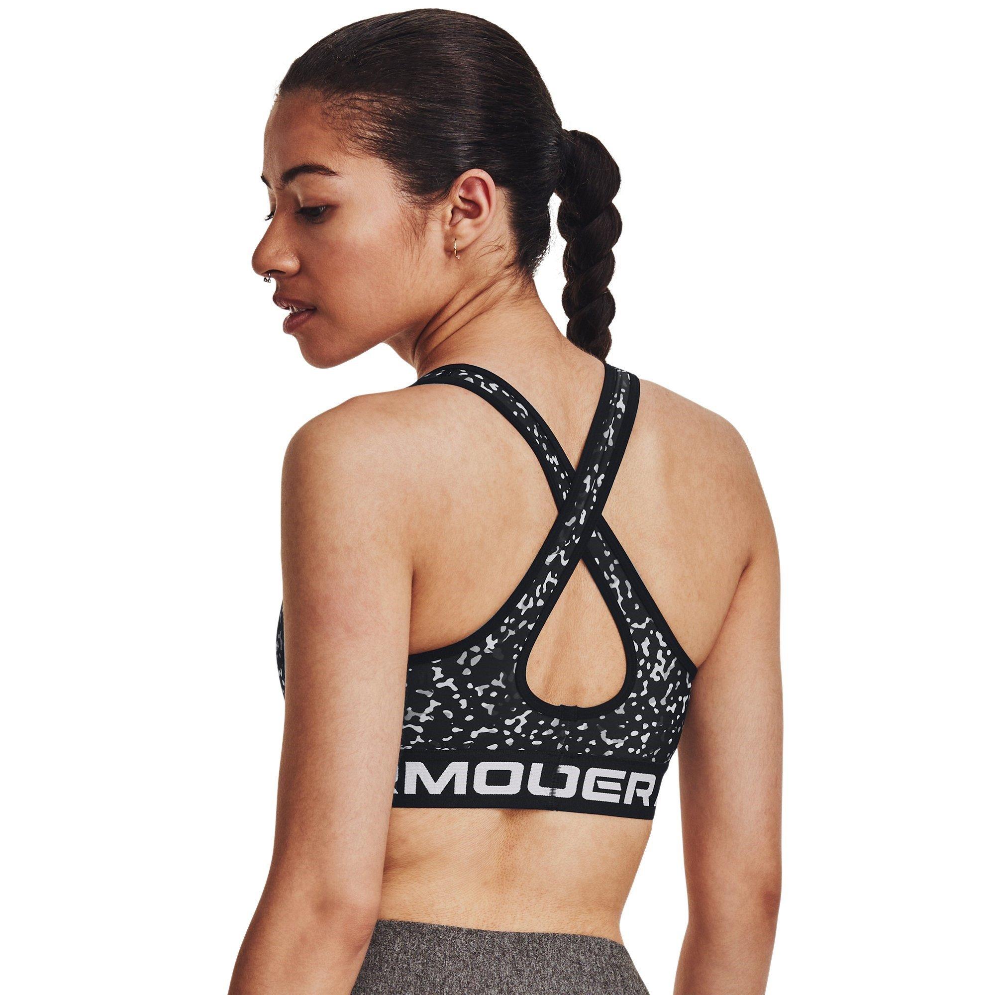 Black/White - Under Armour - Women's Medium Impact Sports Bra - 6