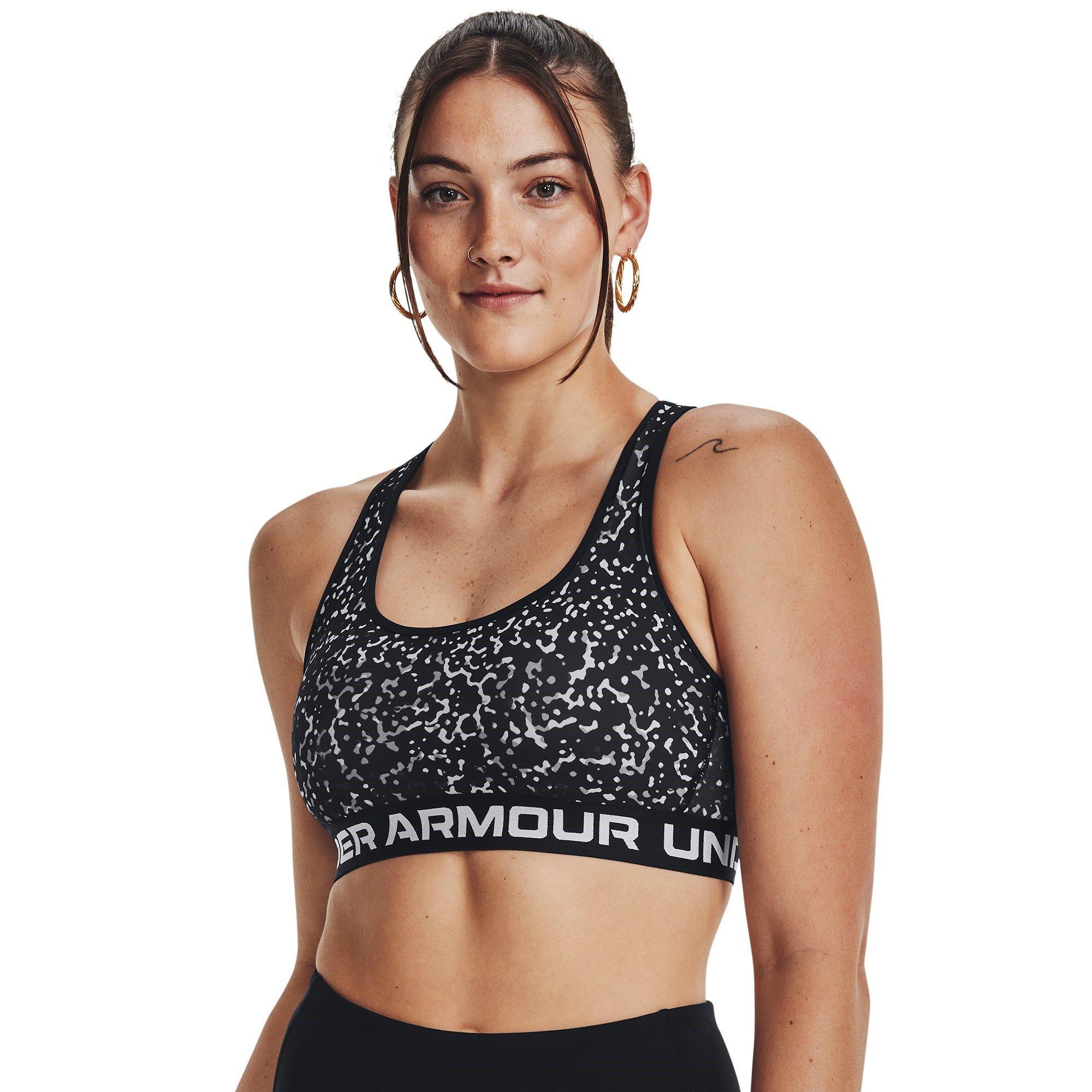 Black/White - Under Armour - Women's Medium Impact Sports Bra - 7