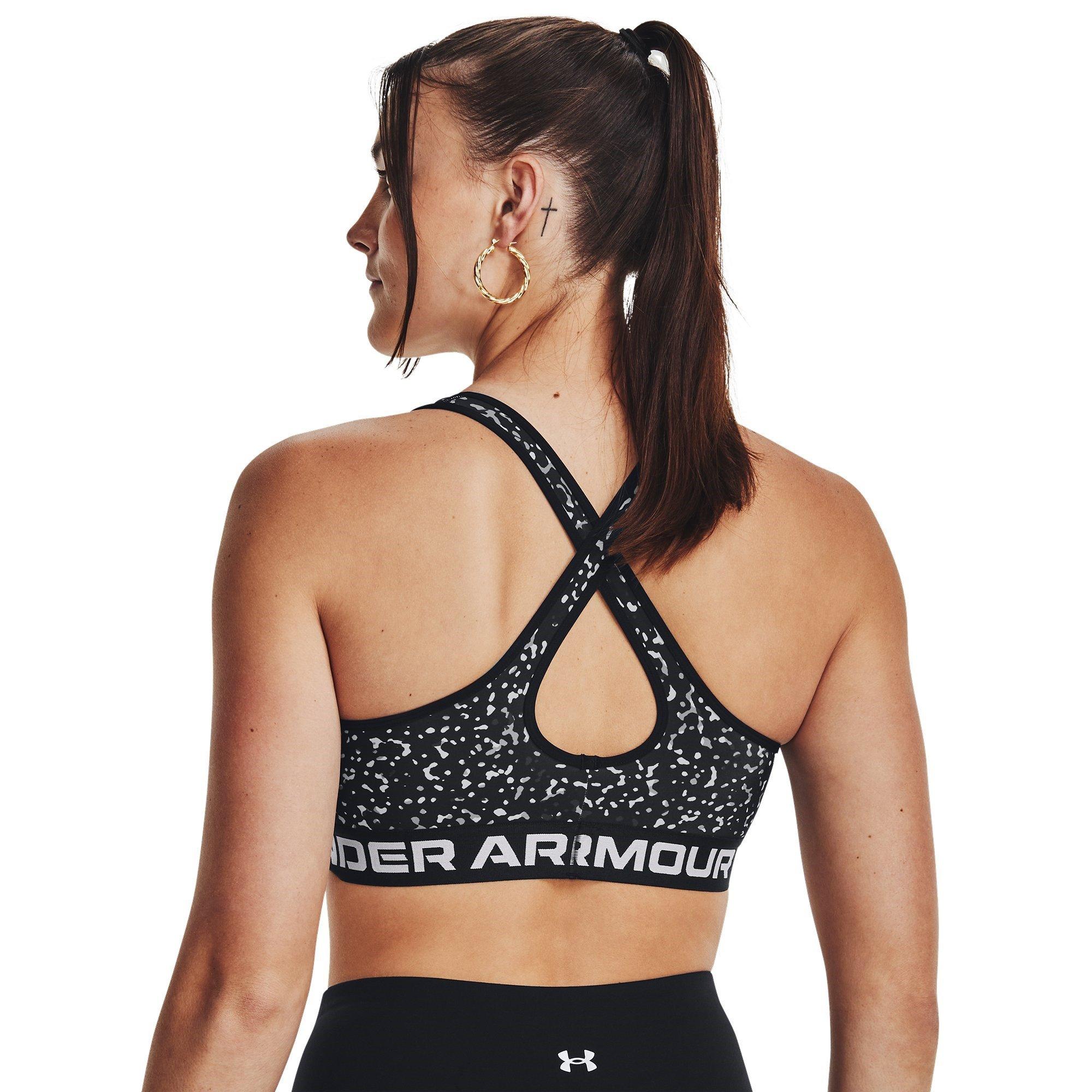 Black/White - Under Armour - Women's Medium Impact Sports Bra - 8